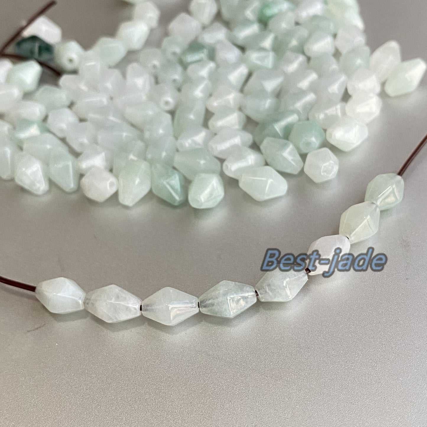 Natural Grade A Jade rhombus shape Beaded Burma Jade Ice Green Myanmar Jadeite Tube diamond  DIY Beads earrings drop Jewelry gift