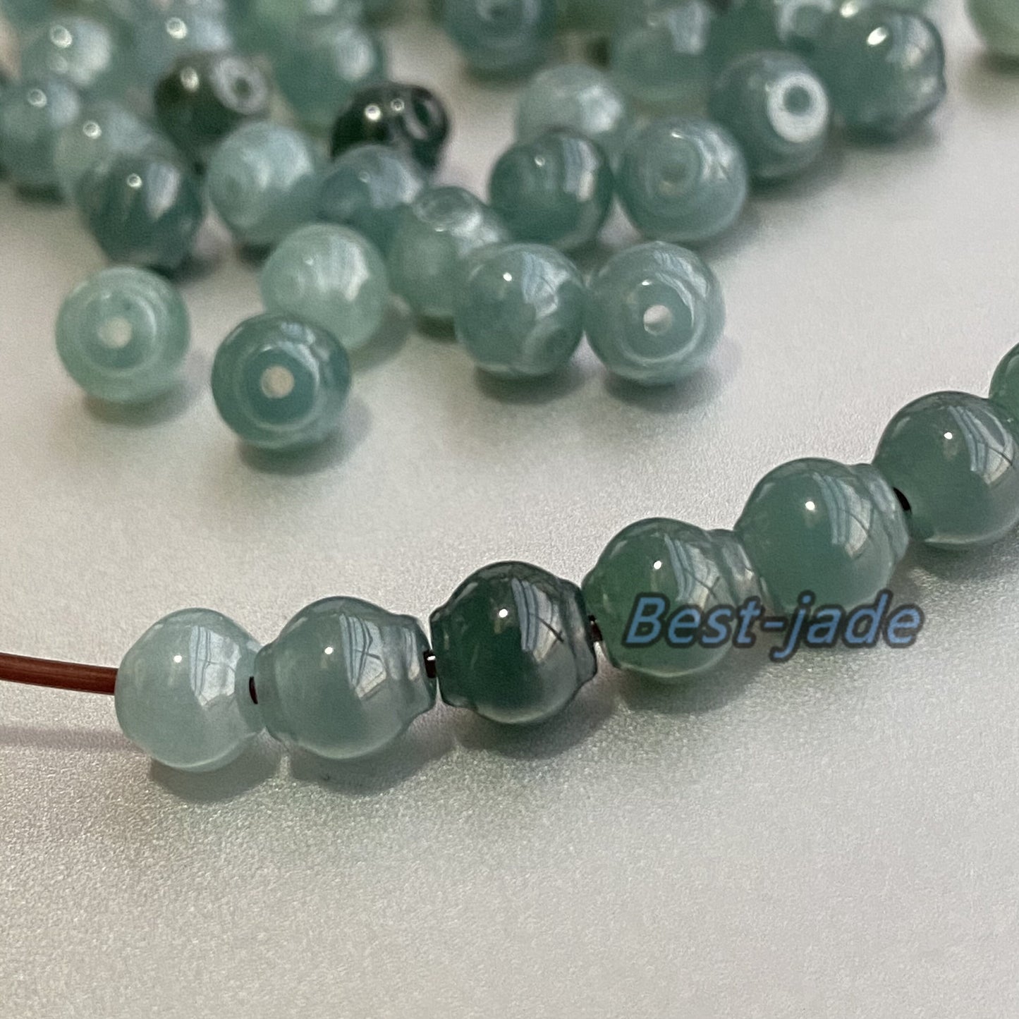 Natural Grade A Jade Small Lantern shape Beaded Blue Jade Ice Green Jadeite Tube DIY Beads earrings drop Jewelry gift