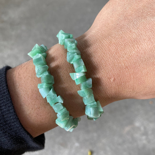 Natural Green Grade A Jade Burma Jadeite Chip bead Hand carved Lady Bracelet Girl Chain Green jade Chain Jewelry jade gift