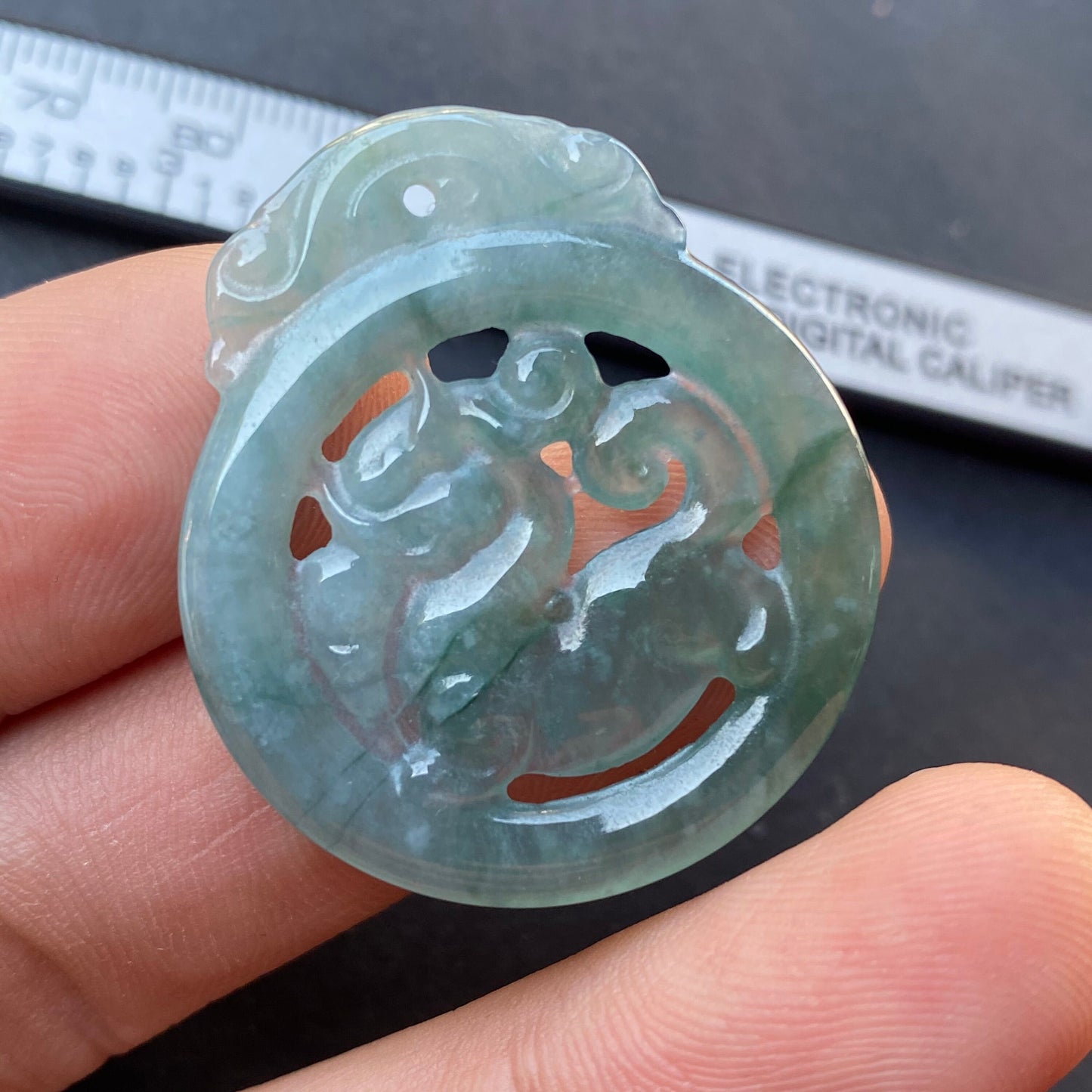 Vintage Dragon Natural transparent Guatemala Jadeite pendant Grade A Jade Blue gemstone men dragon Guatemalan jadeite pendant