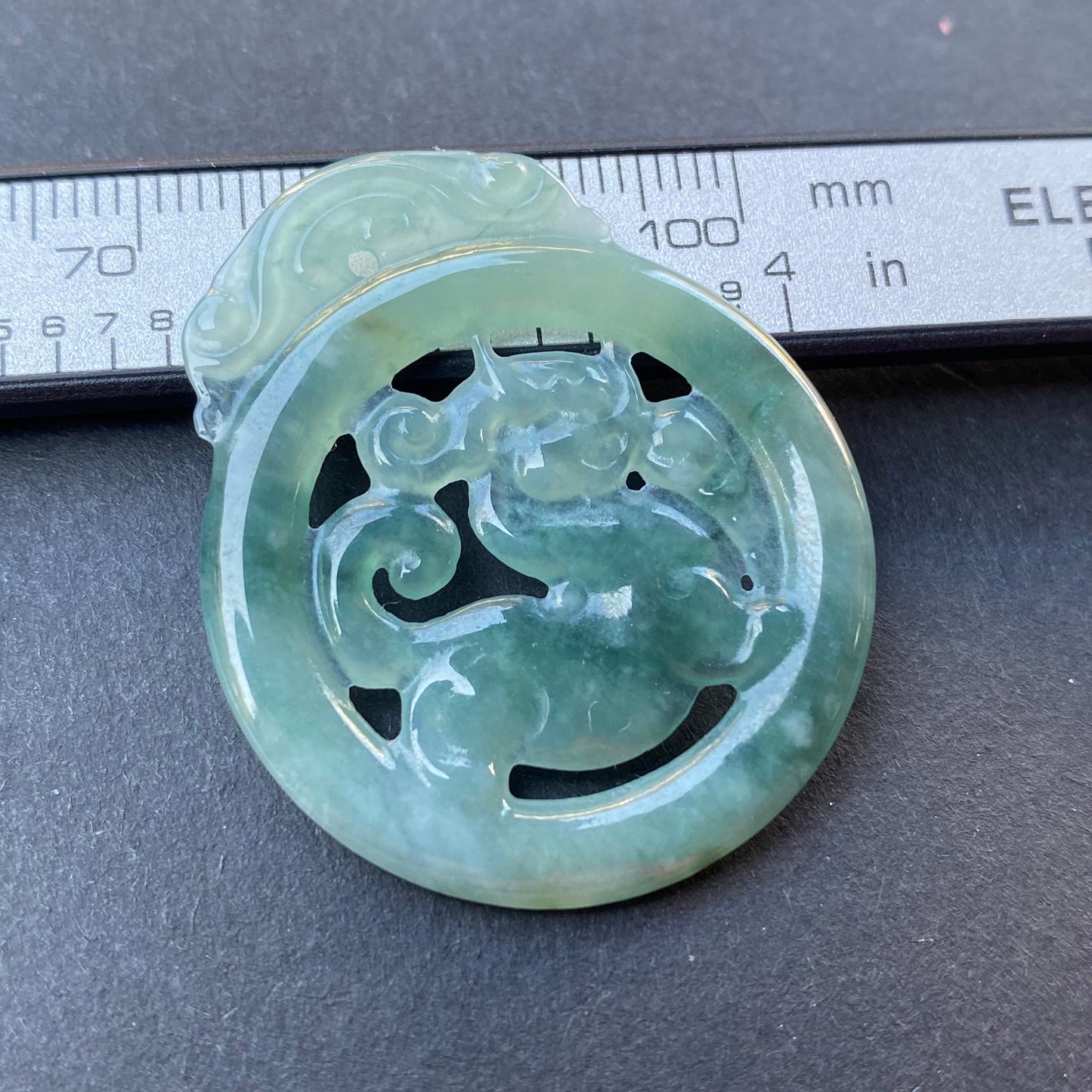 Vintage Dragon Natural transparent Guatemala Jadeite pendant Grade A Jade Blue gemstone men dragon Guatemalan jadeite pendant