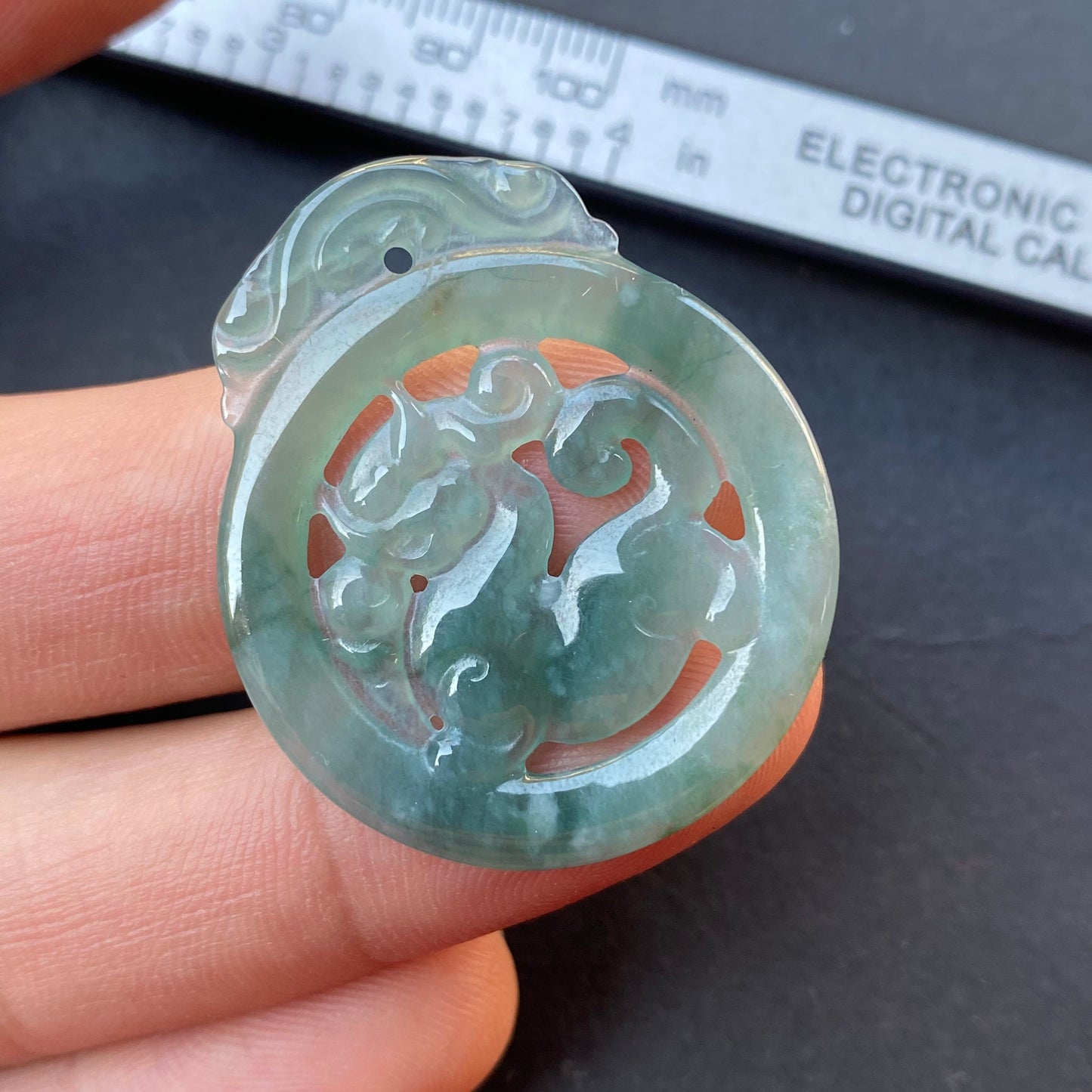 Vintage Dragon Natural transparent Guatemala Jadeite pendant Grade A Jade Blue gemstone men dragon Guatemalan jadeite pendant