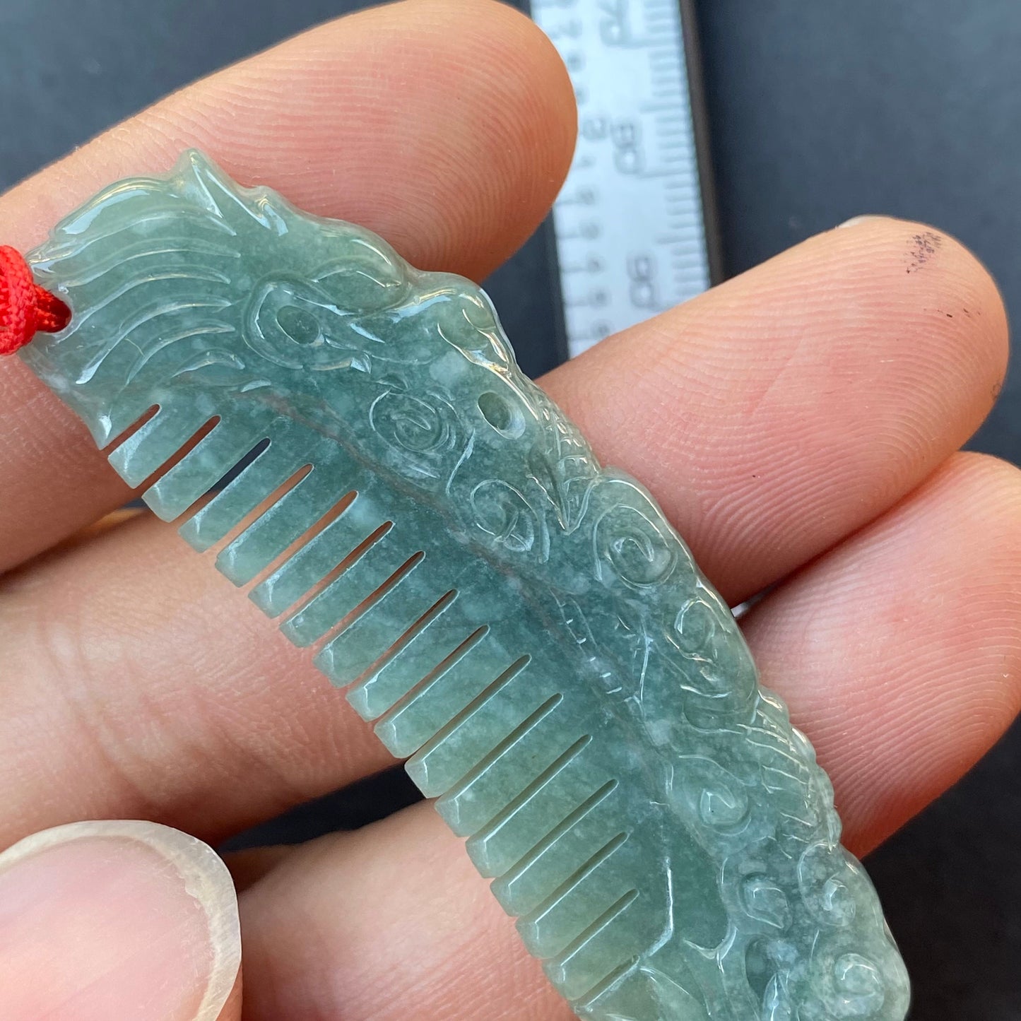 Vintage Dragon Comb Natural Green transparent Guatemala Jadeite pendant Grade A Jade gemstone dragon Guatemalan jadeite pendant Jewelry gift