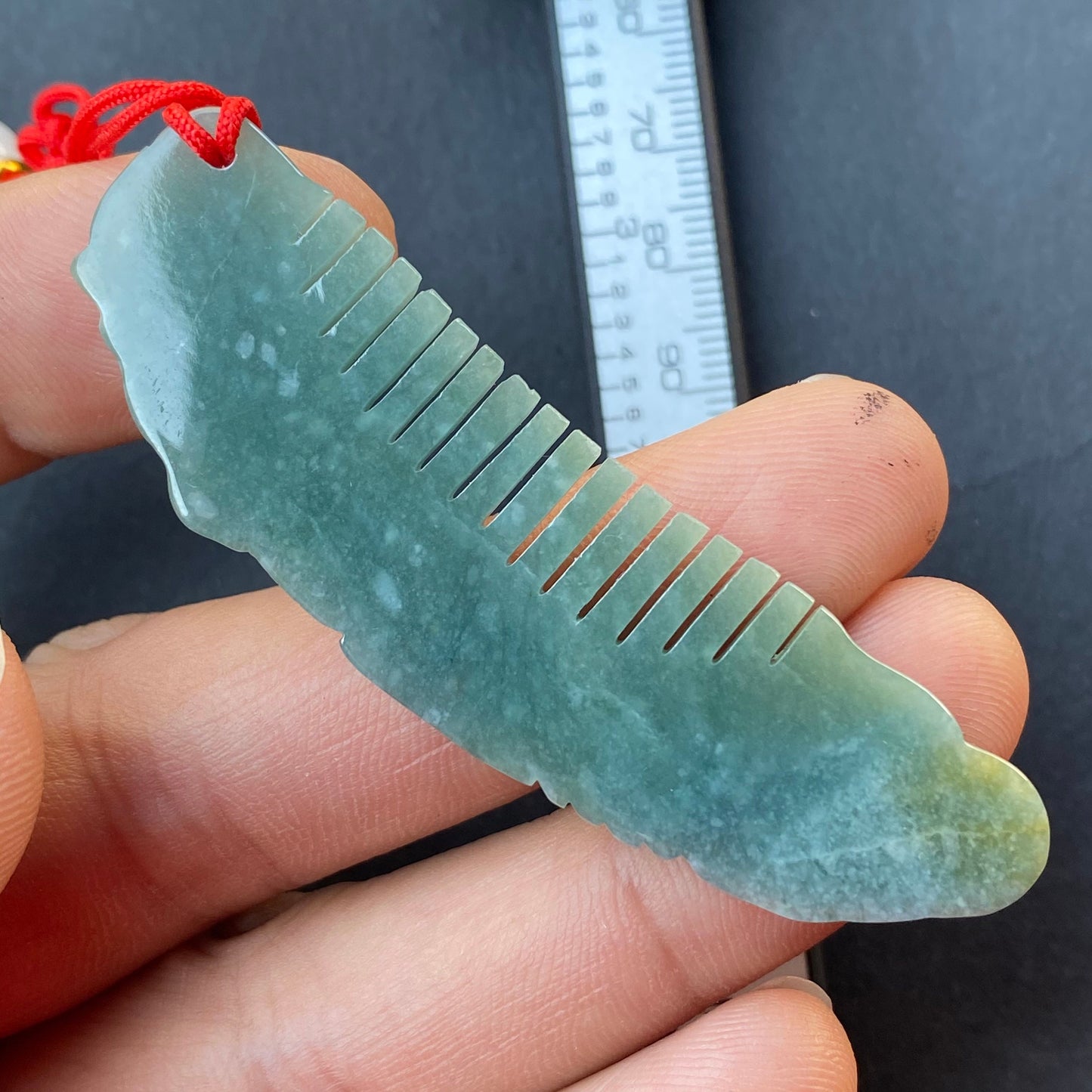 Vintage Dragon Comb Natural Green transparent Guatemala Jadeite pendant Grade A Jade gemstone dragon Guatemalan jadeite pendant Jewelry gift