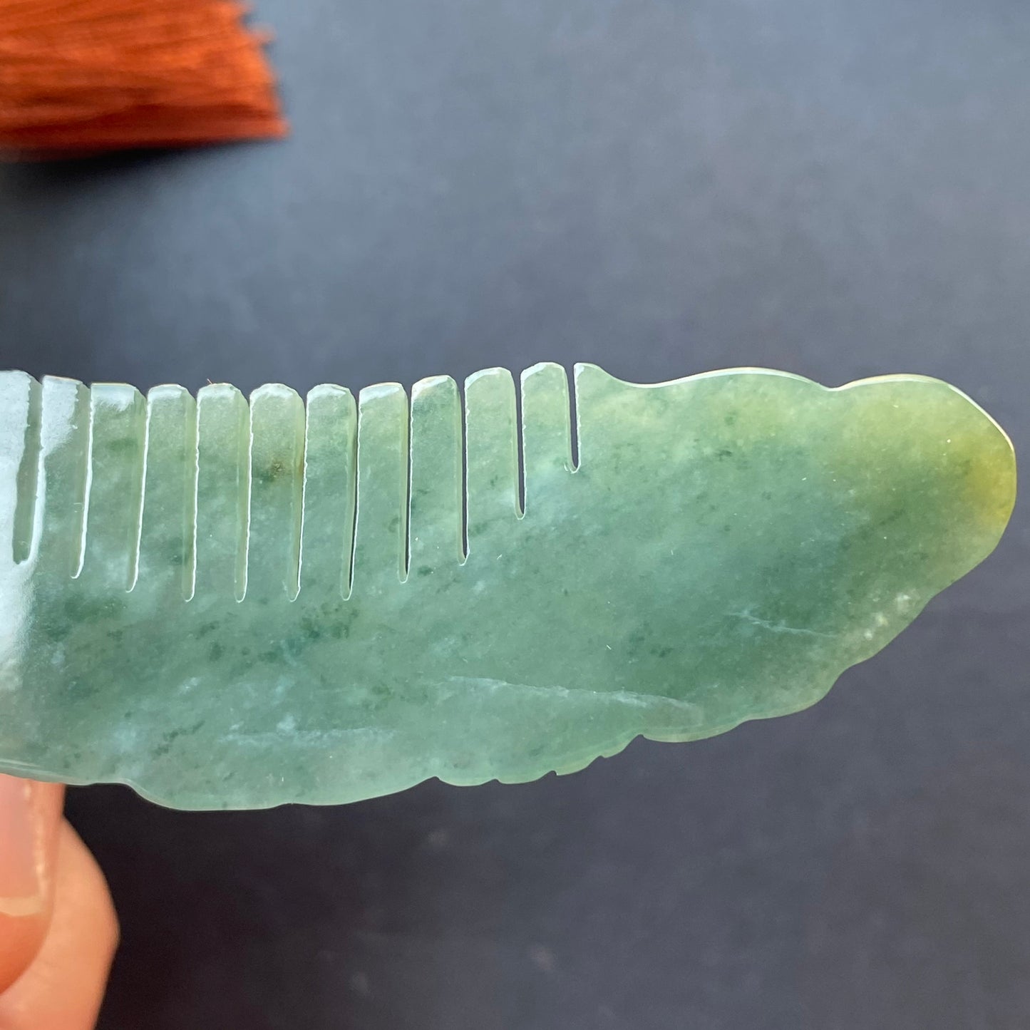 Vintage Dragon Comb Natural Green transparent Guatemala Jadeite pendant Grade A Jade gemstone dragon Guatemalan jadeite pendant Jewelry gift