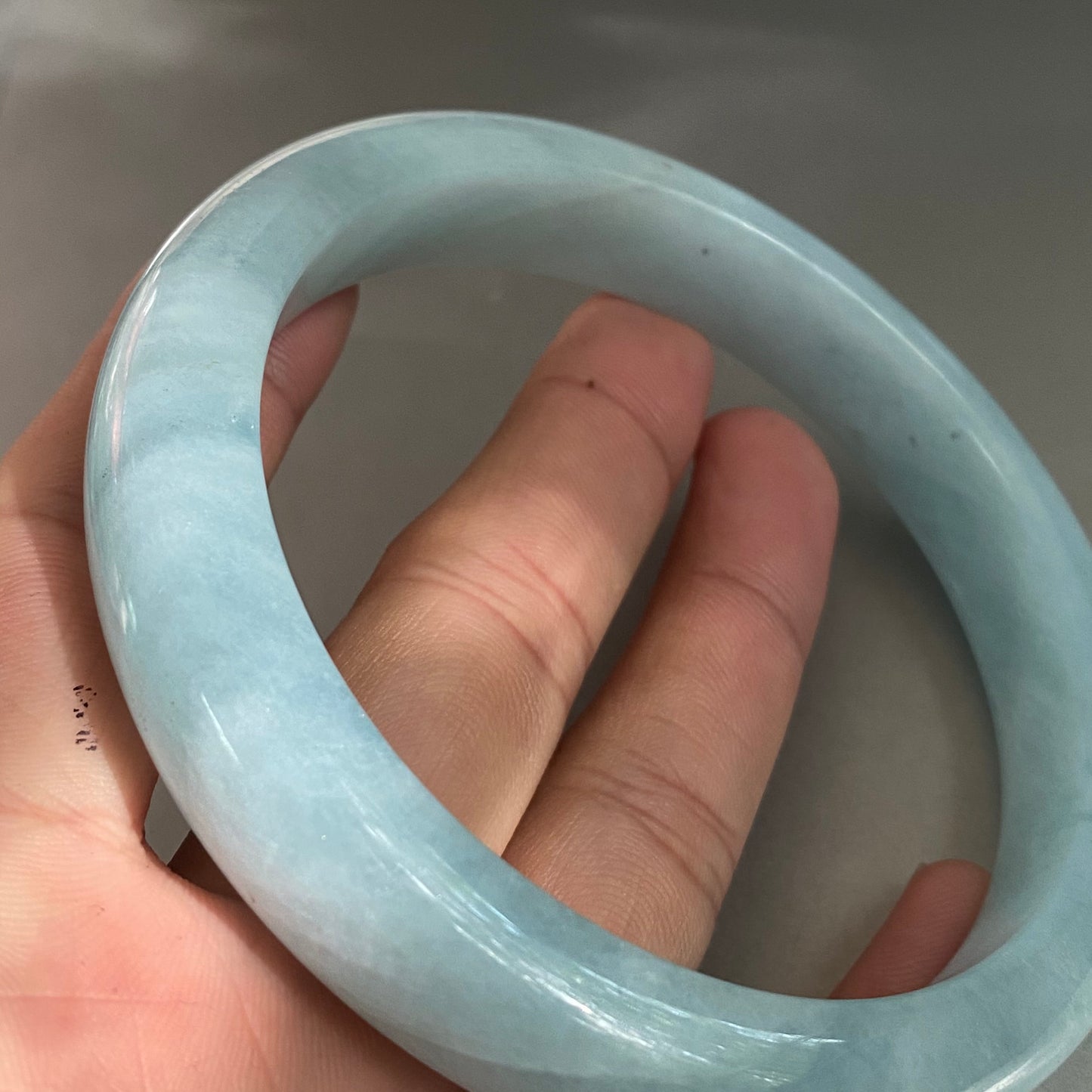 Huge 76.7mm Natural Solid Aquamarine Bangle Blue Quartz Crystal Gemstone Round Bracelet Bridal Bridesmaid Gifts Wedding Gifts Jewerly jade