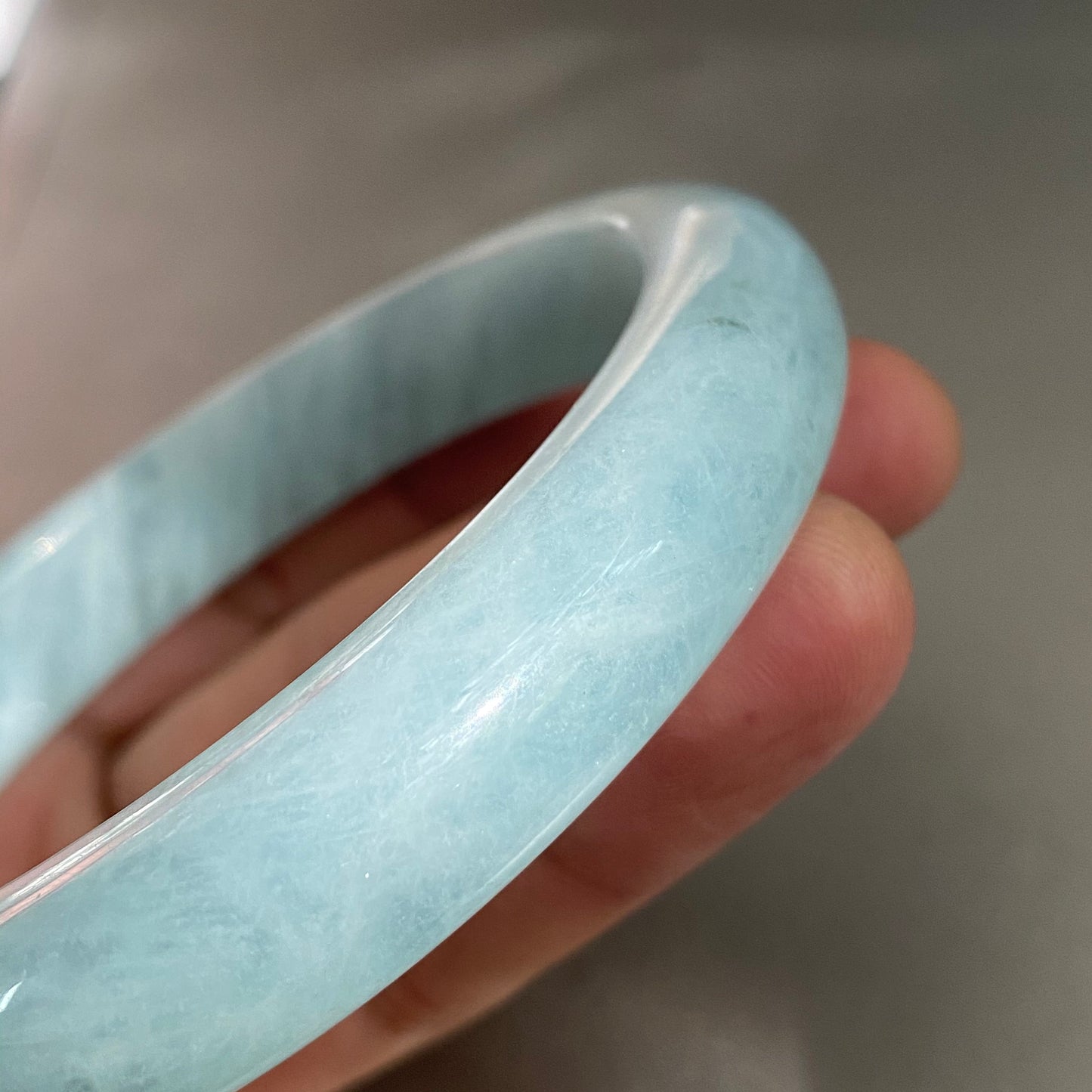 Huge 76.7mm Natural Solid Aquamarine Bangle Blue Quartz Crystal Gemstone Round Bracelet Bridal Bridesmaid Gifts Wedding Gifts Jewerly jade