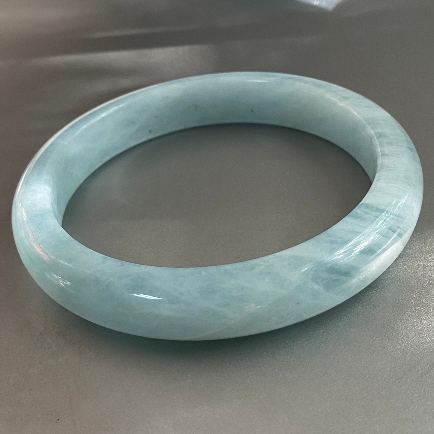 Huge 76.7mm Natural Solid Aquamarine Bangle Blue Quartz Crystal Gemstone Round Bracelet Bridal Bridesmaid Gifts Wedding Gifts Jewerly jade