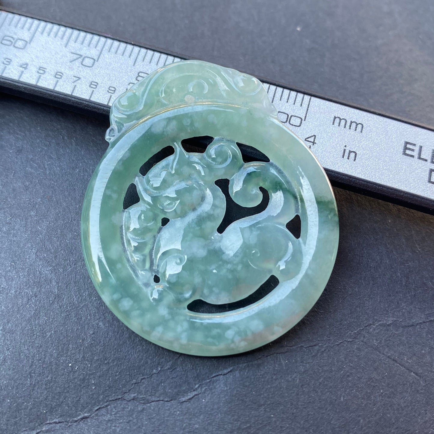 Vintage Dragon Natural transparent Guatemala Jadeite pendant Grade A Jade Blue gemstone men dragon Guatemalan jadeite pendant