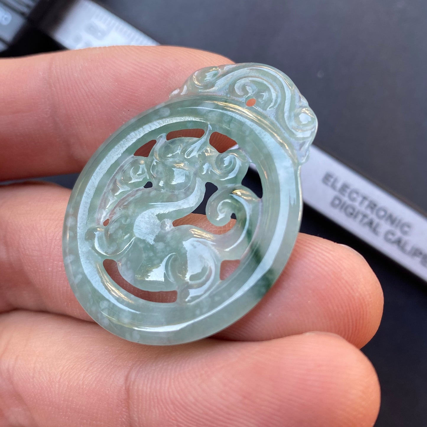 Vintage Dragon Natural transparent Guatemala Jadeite pendant Grade A Jade Blue gemstone men dragon Guatemalan jadeite pendant