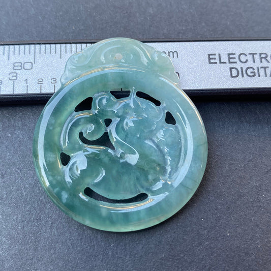 Vintage Dragon Natural transparent Guatemala Jadeite pendant Grade A Jade Blue gemstone men dragon Guatemalan jadeite pendant