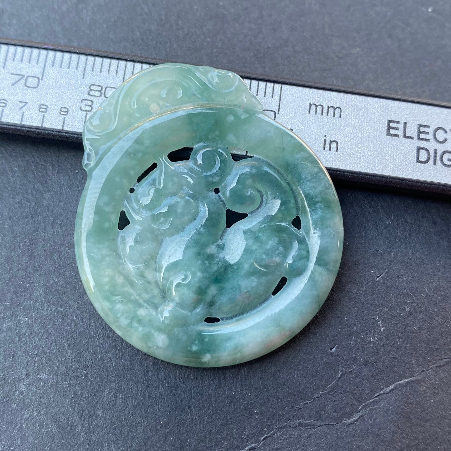 Vintage Dragon Natural transparent Guatemala Jadeite pendant Grade A Jade Blue gemstone men dragon Guatemalan jadeite pendant