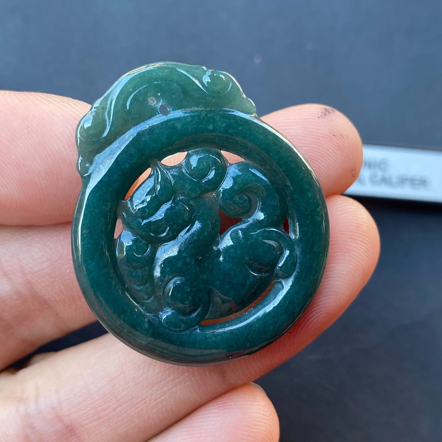 Vintage Dragon Natural transparent Guatemala Jadeite pendant Grade A Jade Blue gemstone men dragon Guatemalan jadeite pendant