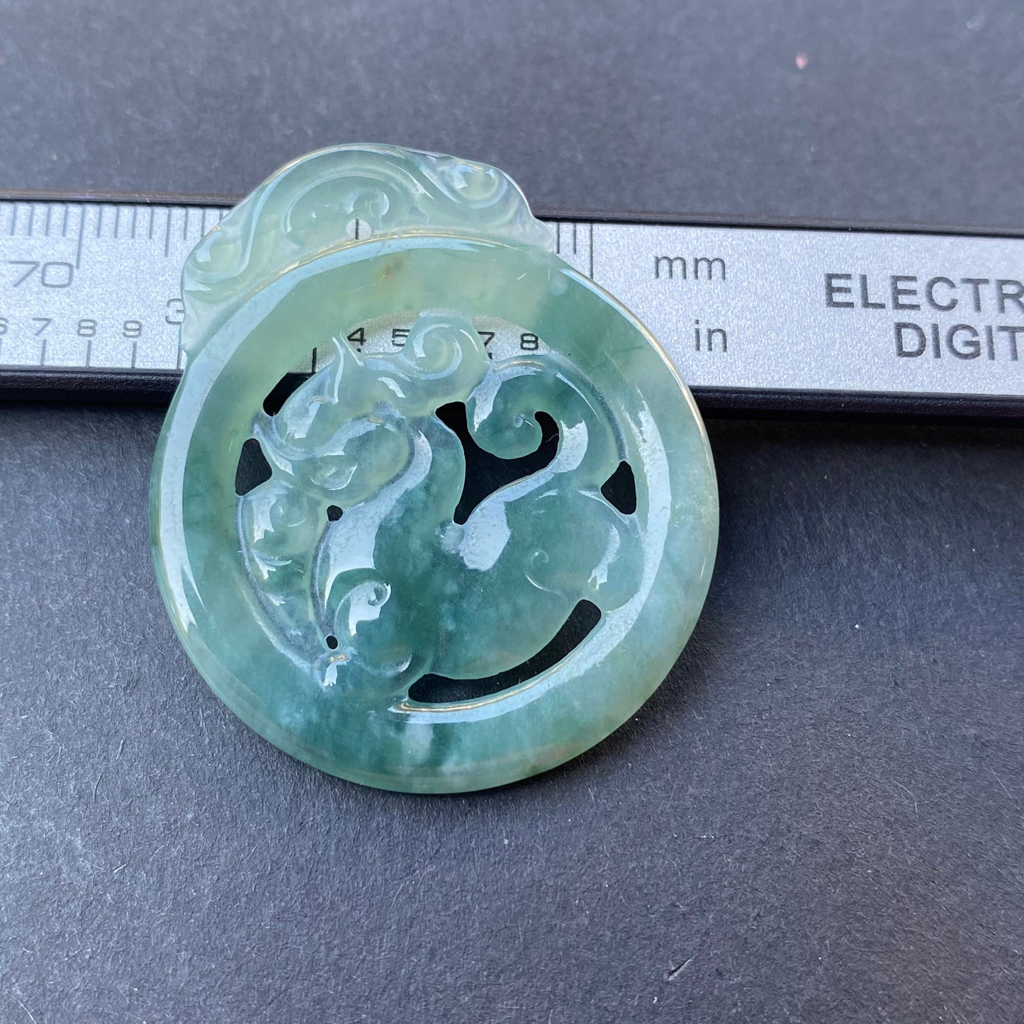 Vintage Dragon Natural transparent Guatemala Jadeite pendant Grade A Jade Blue gemstone men dragon Guatemalan jadeite pendant