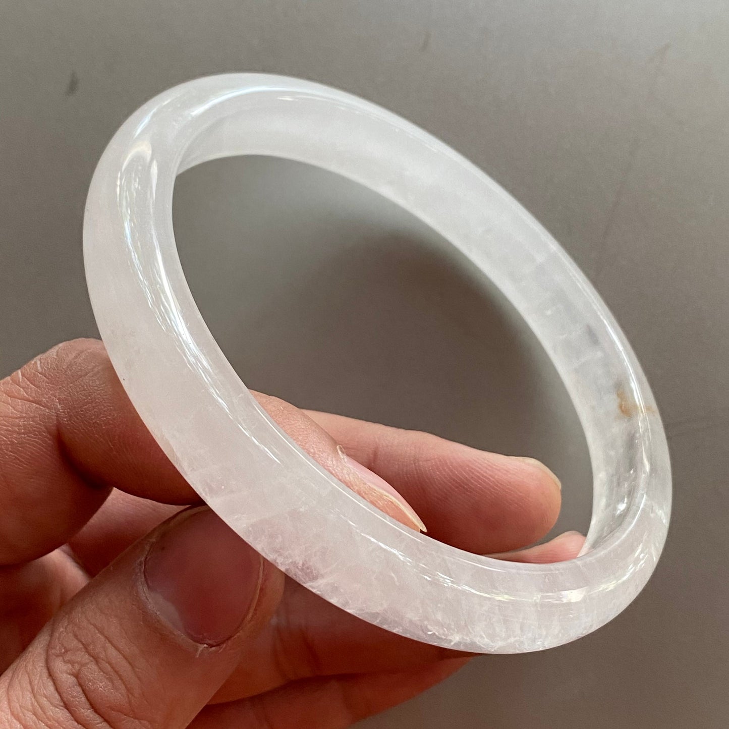 Huge 85mm Natural Clear Quartz Round BANGLE Transparent crystal bracelet Translucent White Rock Crystal Chain A jade stone gift