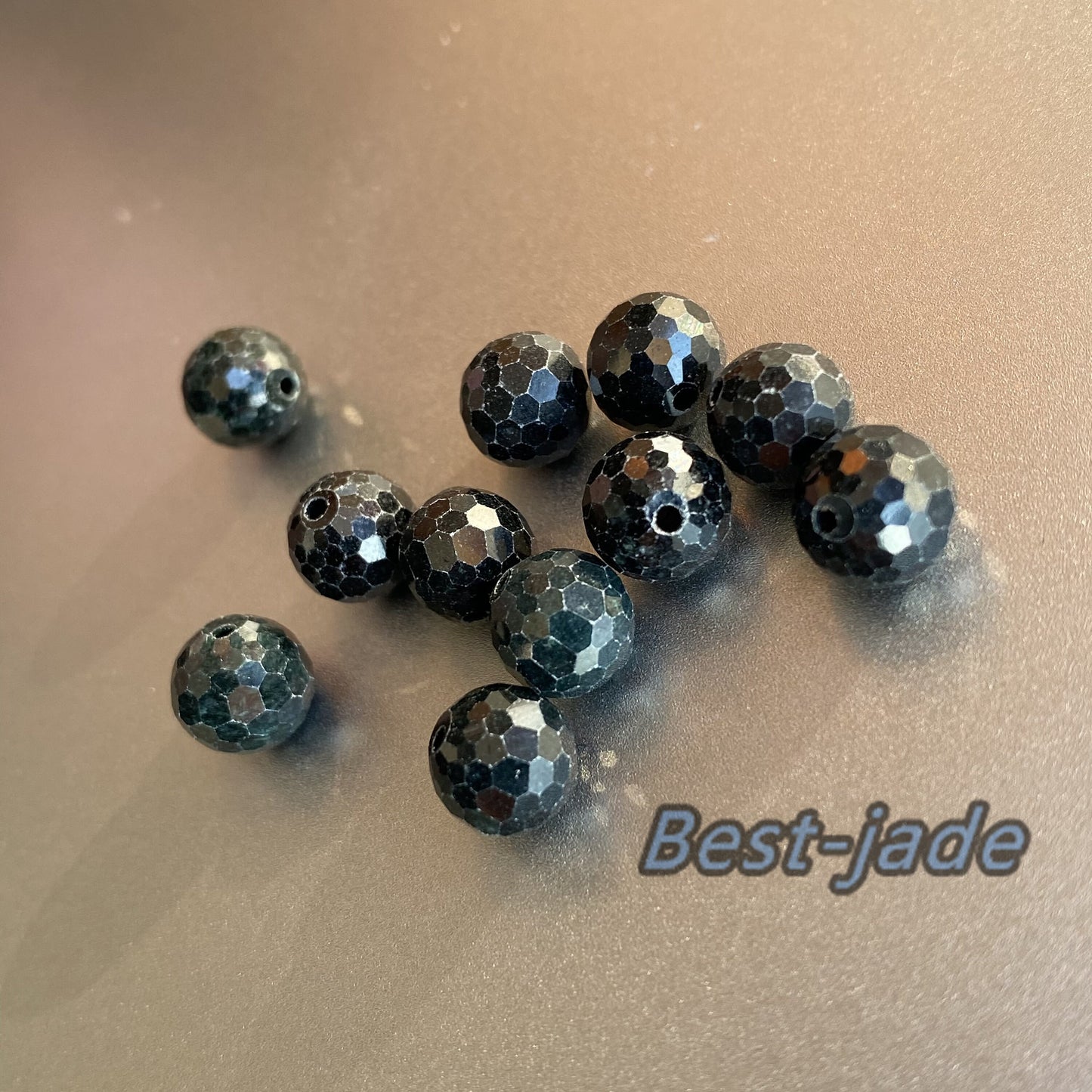 Natural black Grade A Jade Cutted Beaded Black Burma Jade bead  DIY Beads earrings drop Jewelry gift