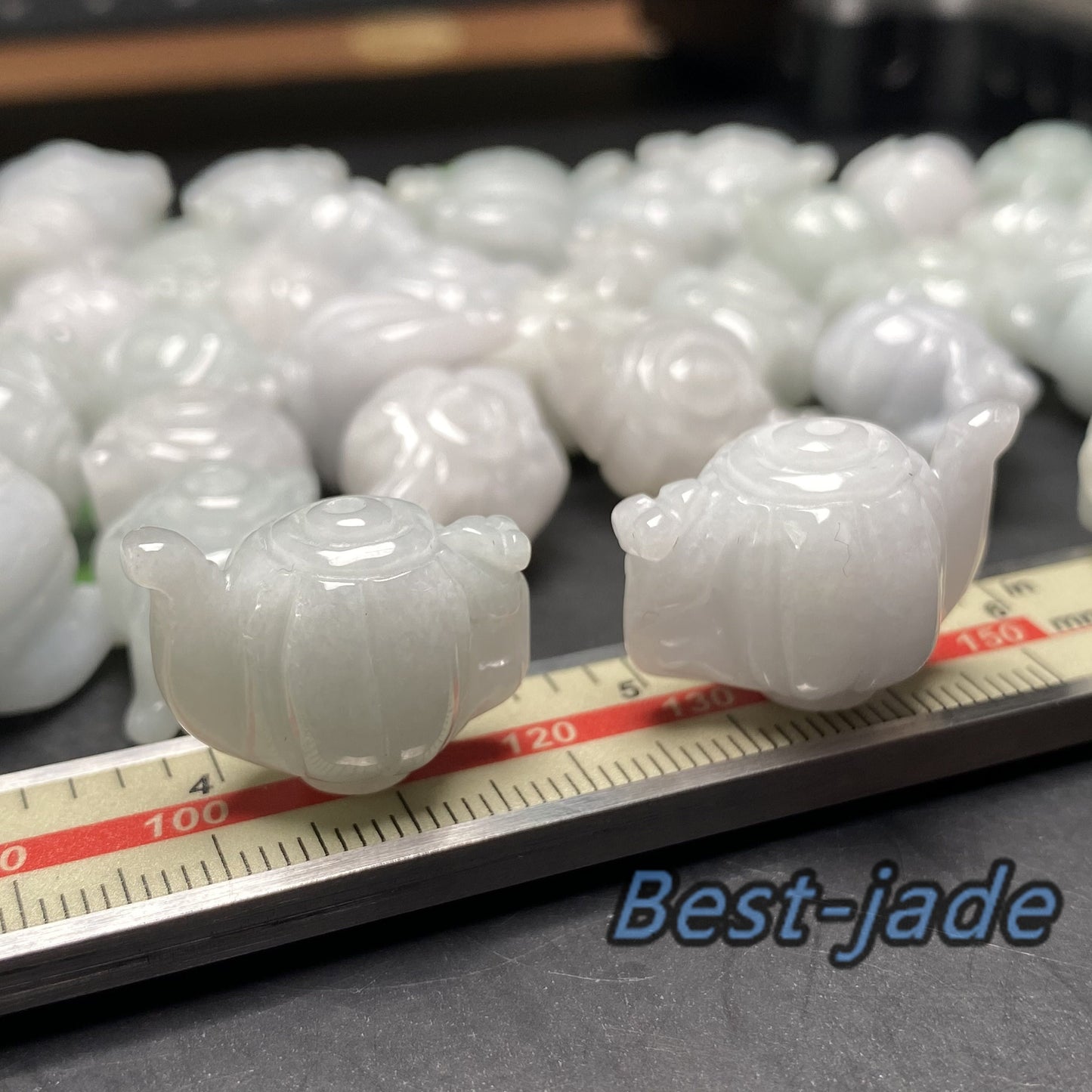 teapot shape Grade A Jade Burma jadeite Beads pearl Shell bead Type A jade Ice Myanmar Jadeite conch pendant  DIY necklace earrings 双喜临门