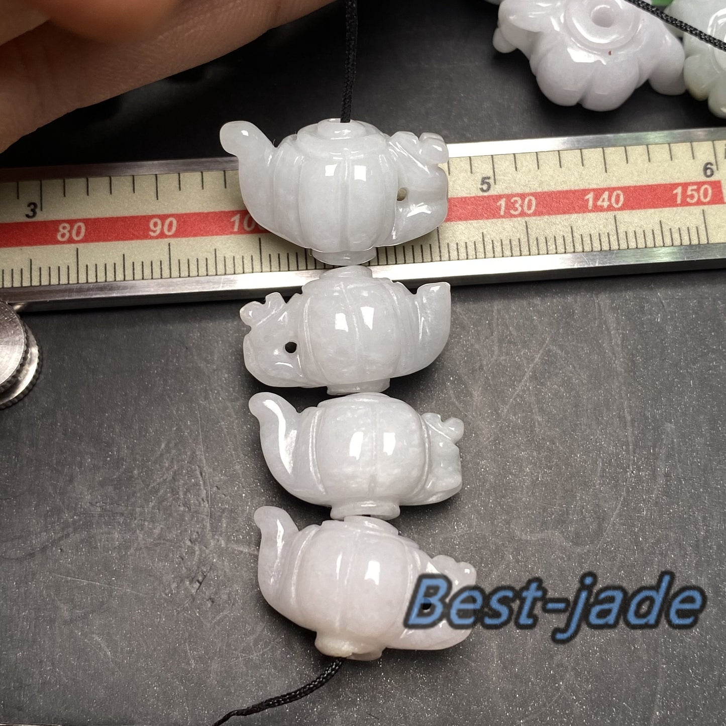 teapot shape Grade A Jade Burma jadeite Beads pearl Shell bead Type A jade Ice Myanmar Jadeite conch pendant  DIY necklace earrings 双喜临门