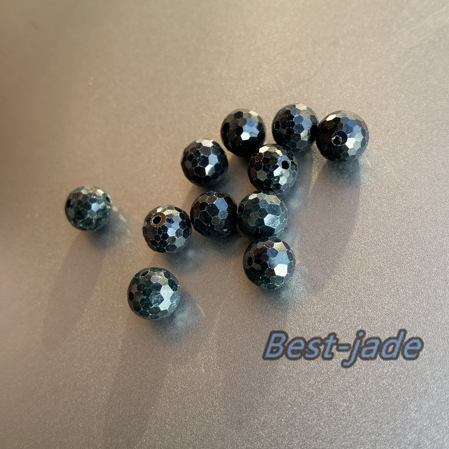 Natural black Grade A Jade Cutted Beaded Black Burma Jade bead  DIY Beads earrings drop Jewelry gift