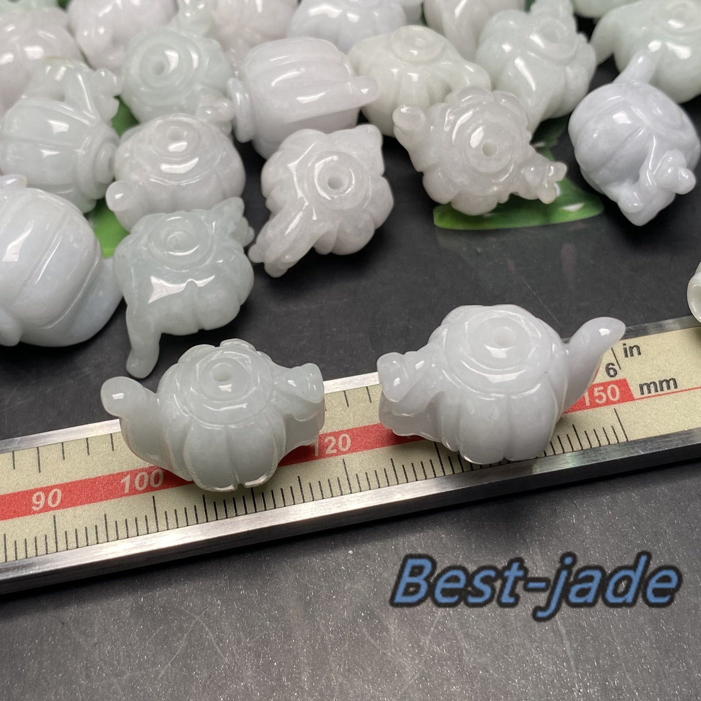 teapot shape Grade A Jade Burma jadeite Beads pearl Shell bead Type A jade Ice Myanmar Jadeite conch pendant  DIY necklace earrings 双喜临门