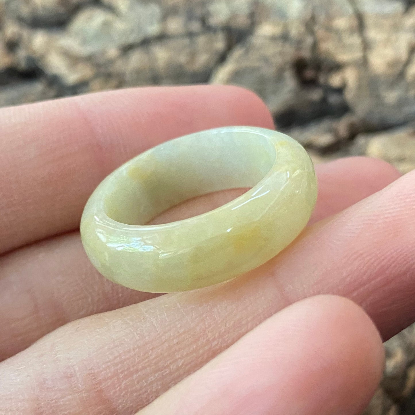 18.2mm Natural Grade A jade Narrow Band Ring Natural Real Jadeite Hand carved bead gemstone Burma Lady jadeware rings Type A stone