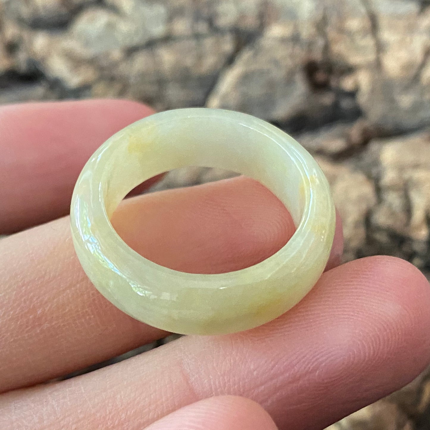 18.2mm Natural Grade A jade Narrow Band Ring Natural Real Jadeite Hand carved bead gemstone Burma Lady jadeware rings Type A stone