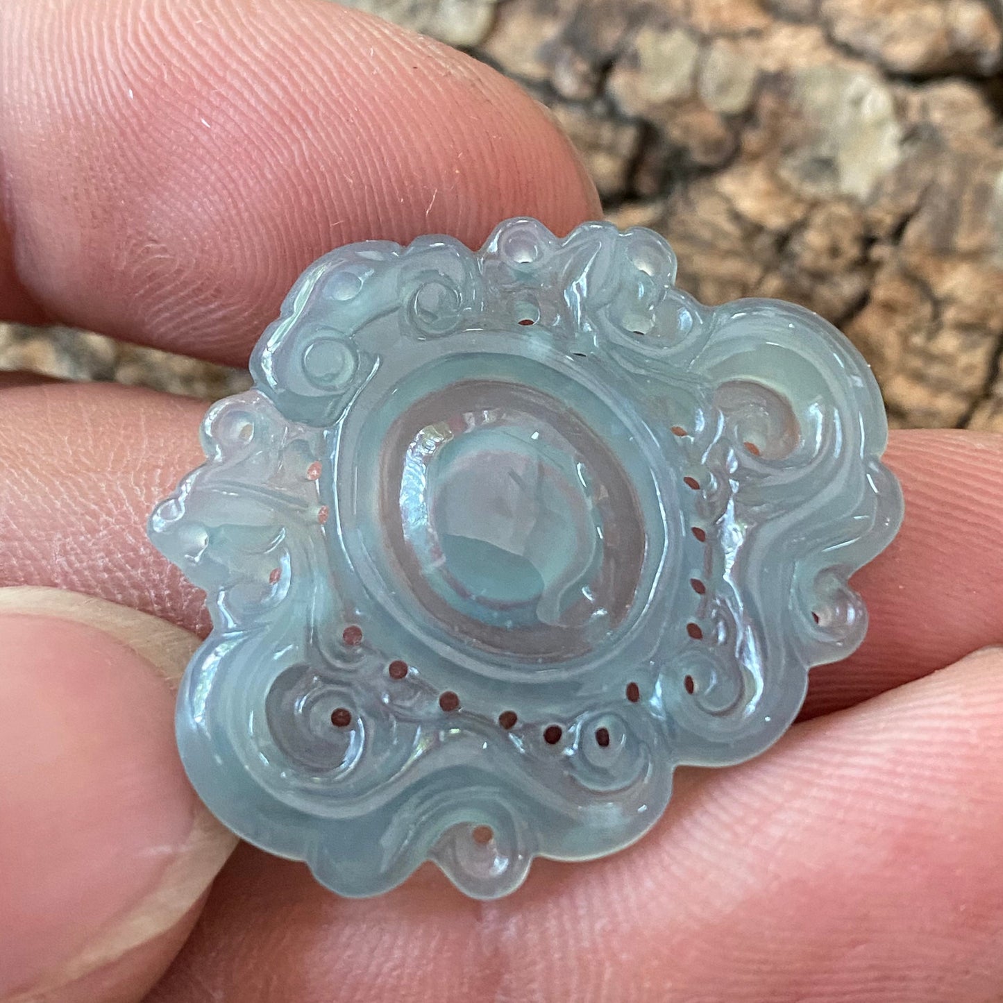 Vintage Dragon style Natural transparent Guatemala Jadeite pendant Grade A Jade Blue gemstone men dragon Guatemalan jadeite pendant