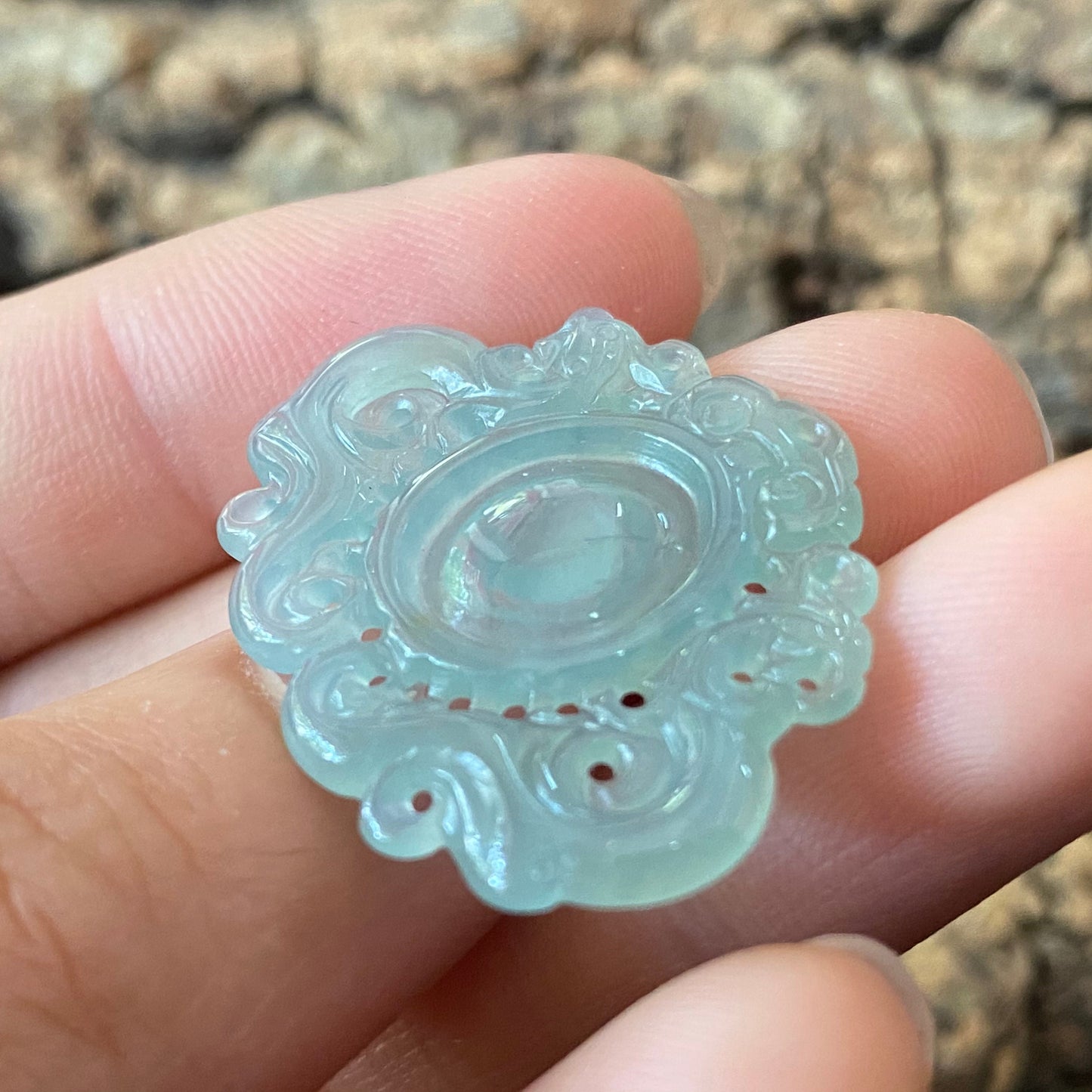 Vintage Dragon style Natural transparent Guatemala Jadeite pendant Grade A Jade Blue gemstone men dragon Guatemalan jadeite pendant