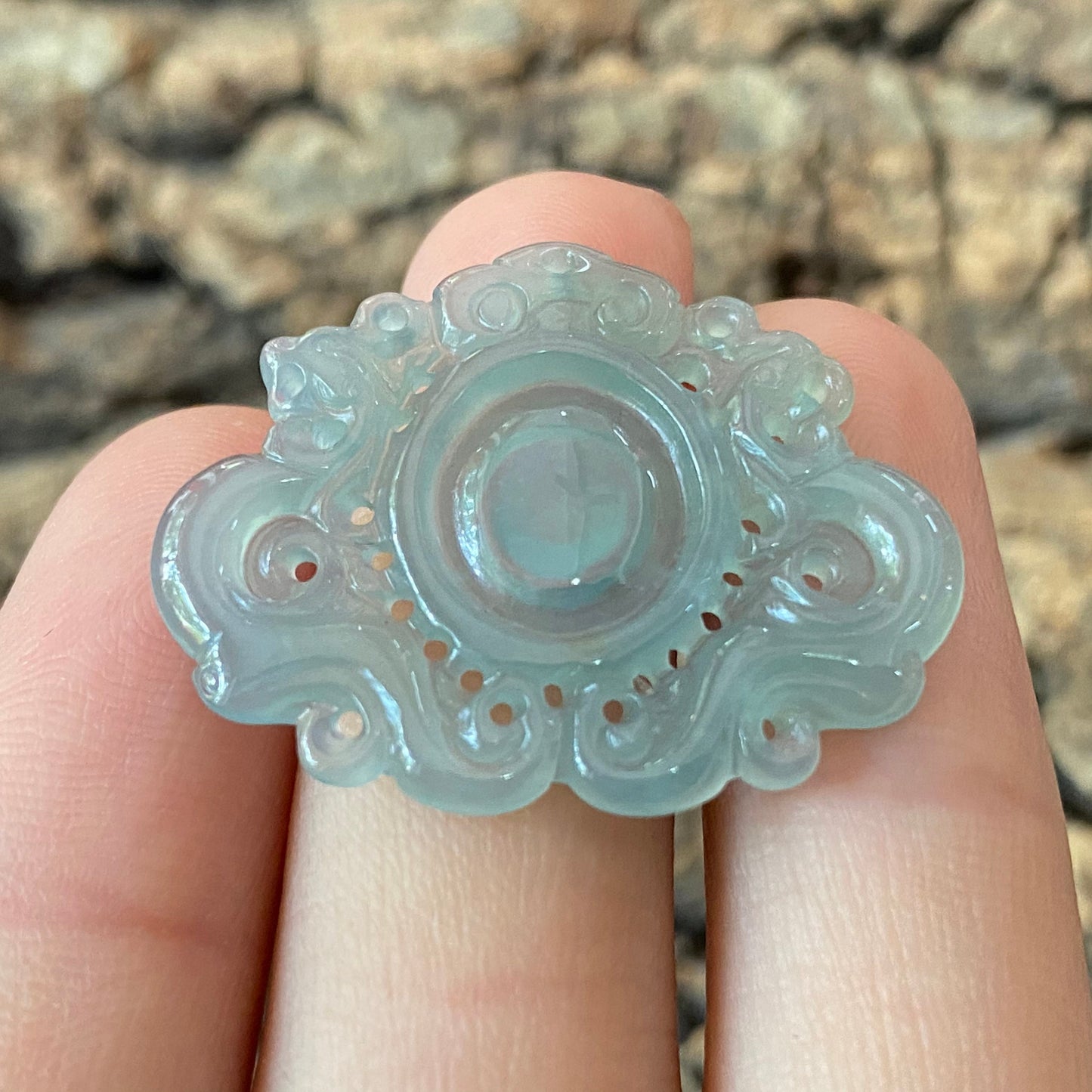 Vintage Dragon style Natural transparent Guatemala Jadeite pendant Grade A Jade Blue gemstone men dragon Guatemalan jadeite pendant