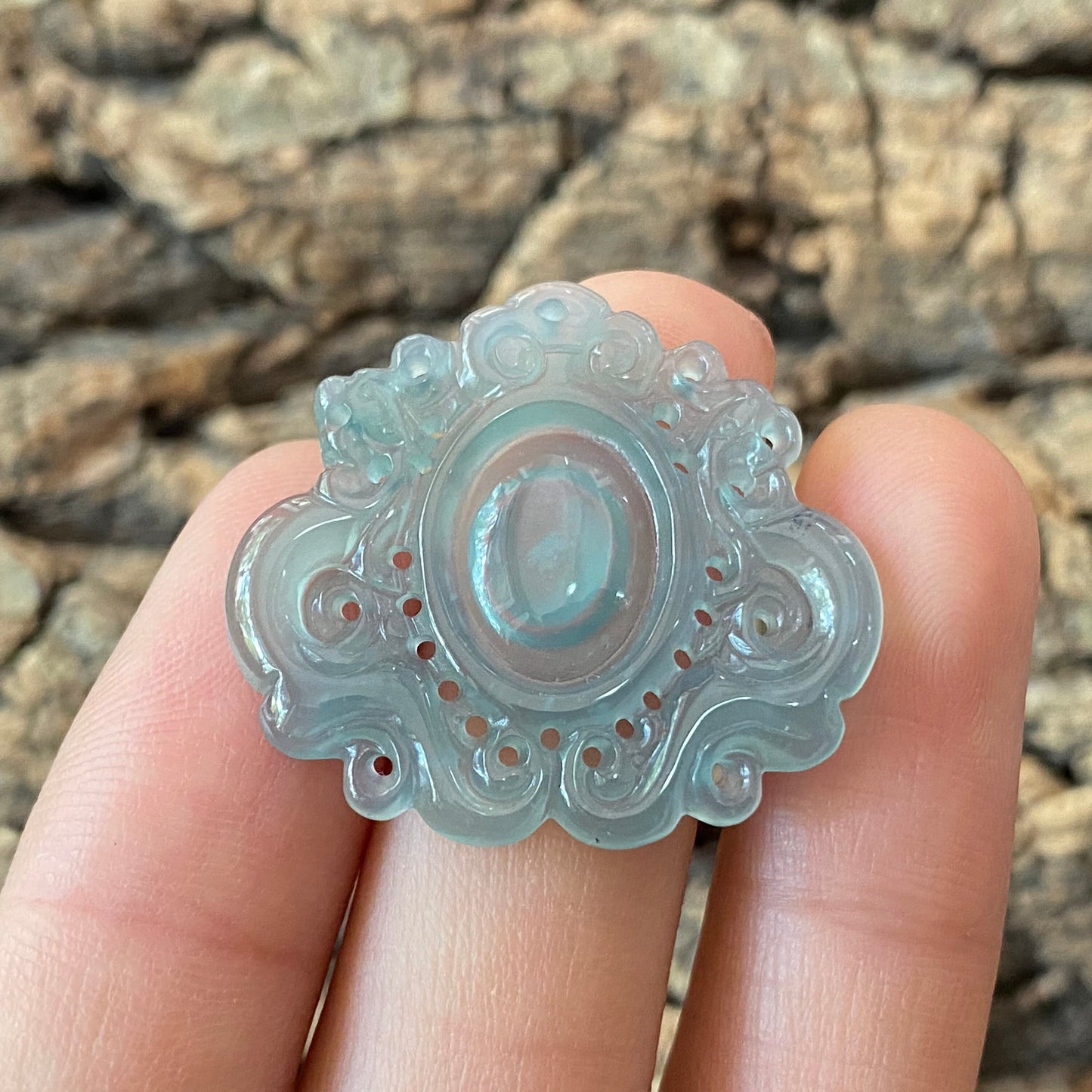 Vintage Dragon style Natural transparent Guatemala Jadeite pendant Grade A Jade Blue gemstone men dragon Guatemalan jadeite pendant