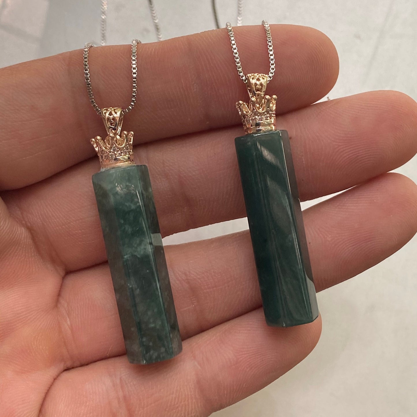 Natürlicher Schneeflocken-blauer Jadeit, guatemaltekischer Jadeit, Burma-Jadeit mit 925er Silber-Anhänger, Güteklasse A, DIY-Halskette, Jade-Geschenk