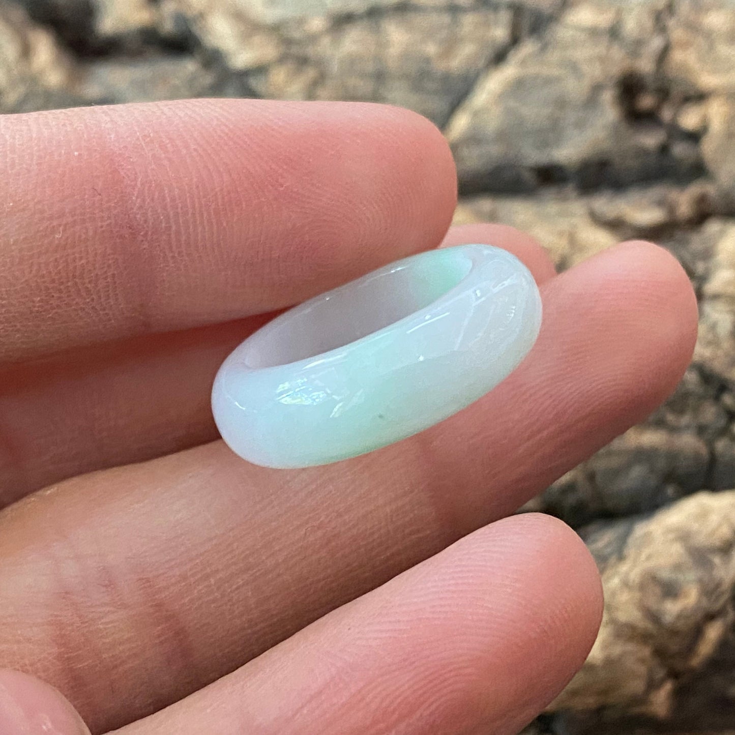 15mm Natural green Grade A jade Narrow Band Ring Natural Real Jadeite Hand carved bead gemstone Burma Lady jadeware rings Type A stone