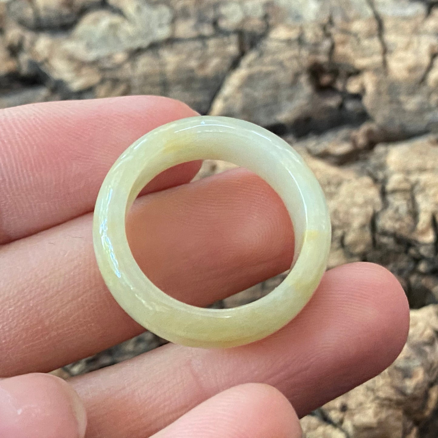 18.2mm Natural Grade A jade Narrow Band Ring Natural Real Jadeite Hand carved bead gemstone Burma Lady jadeware rings Type A stone