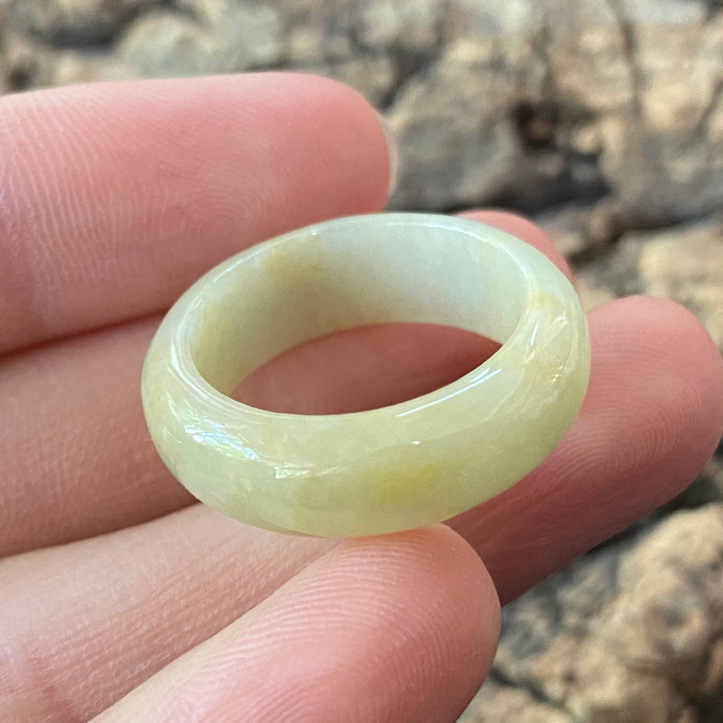 18.2mm Natural Grade A jade Narrow Band Ring Natural Real Jadeite Hand carved bead gemstone Burma Lady jadeware rings Type A stone