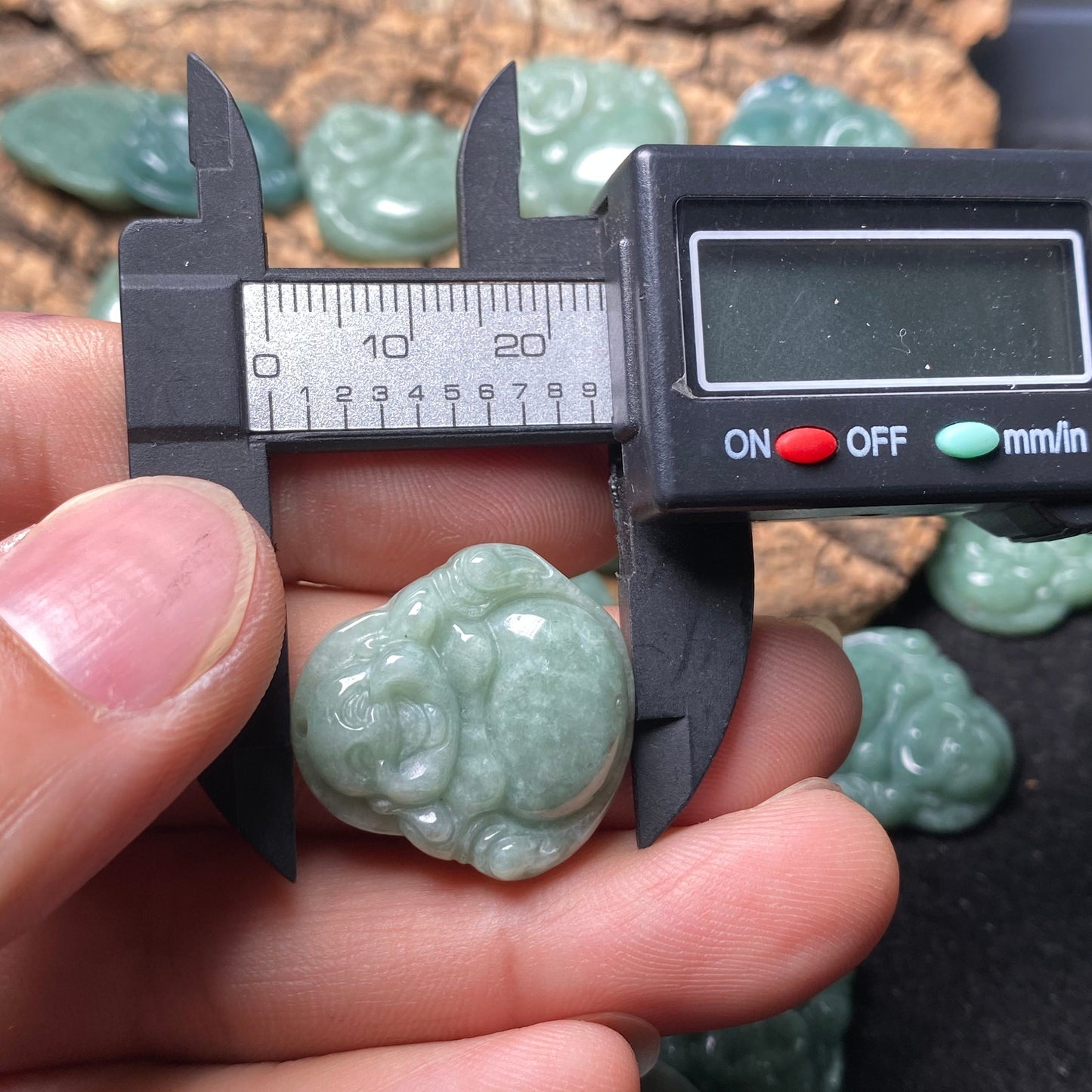 Good Smiling Buddha Natural green Grade A Jade Jadeite handmade Carved Myanmar jade Pendant necklace kid DIY earrings jade jewelry gift