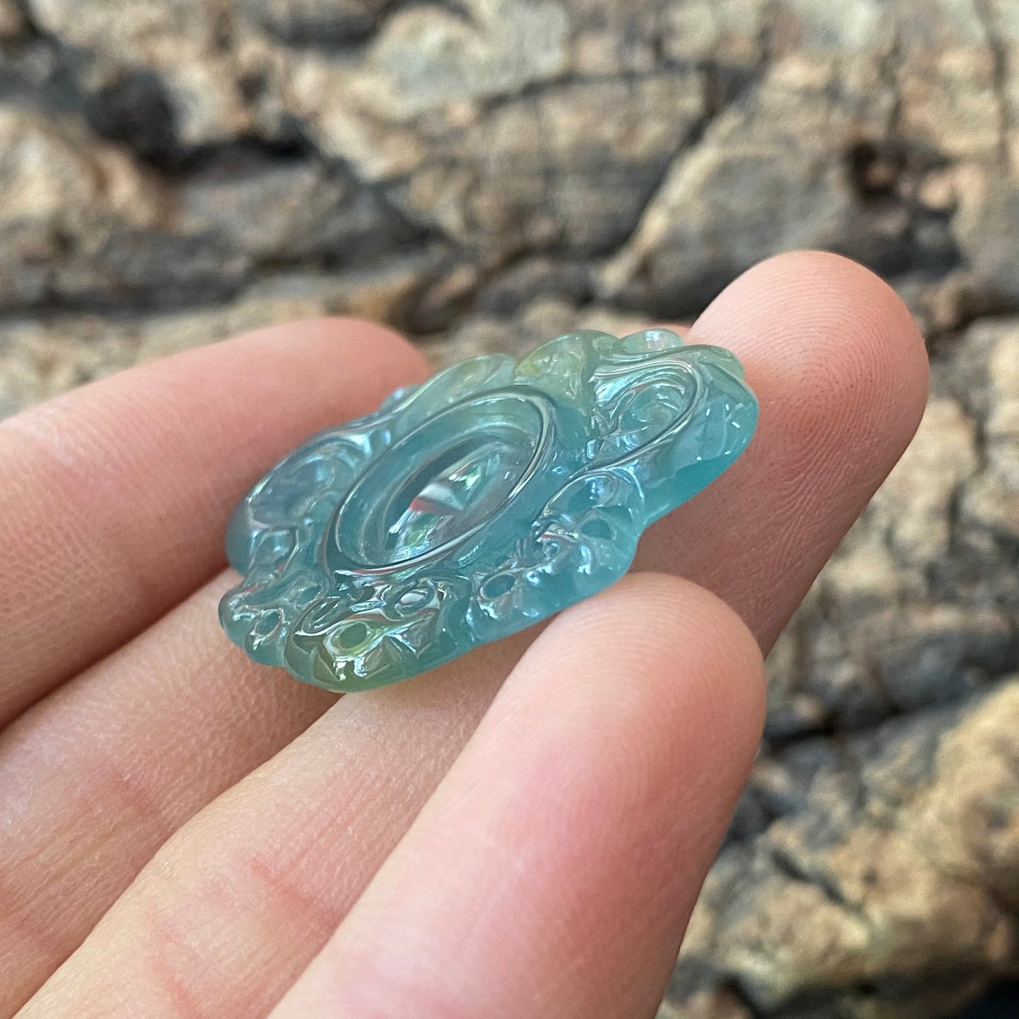 Vintage Dragon style Natural transparent Guatemala Jadeite pendant Grade A Jade Blue gemstone men dragon Guatemalan jadeite pendant