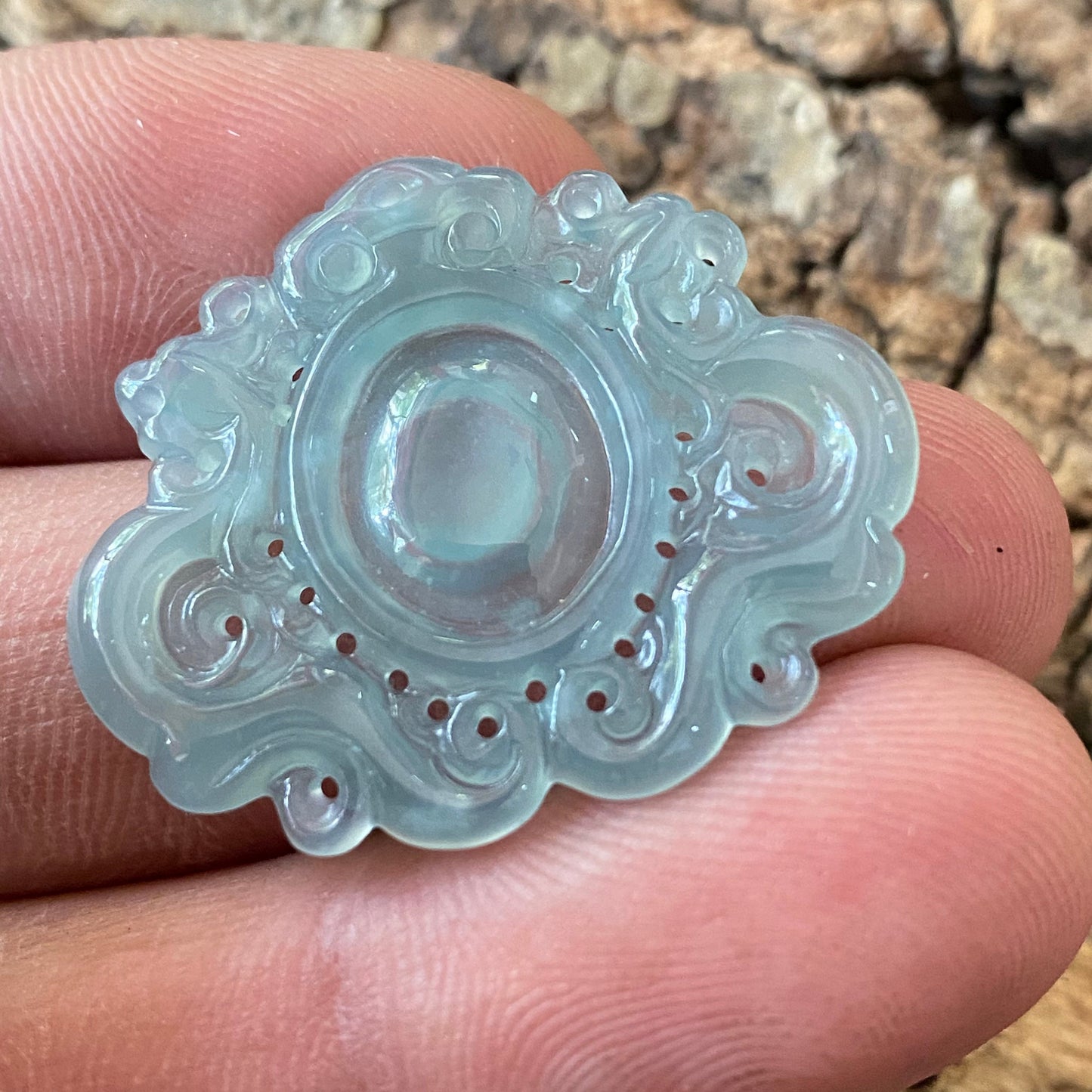 Vintage Dragon style Natural transparent Guatemala Jadeite pendant Grade A Jade Blue gemstone men dragon Guatemalan jadeite pendant