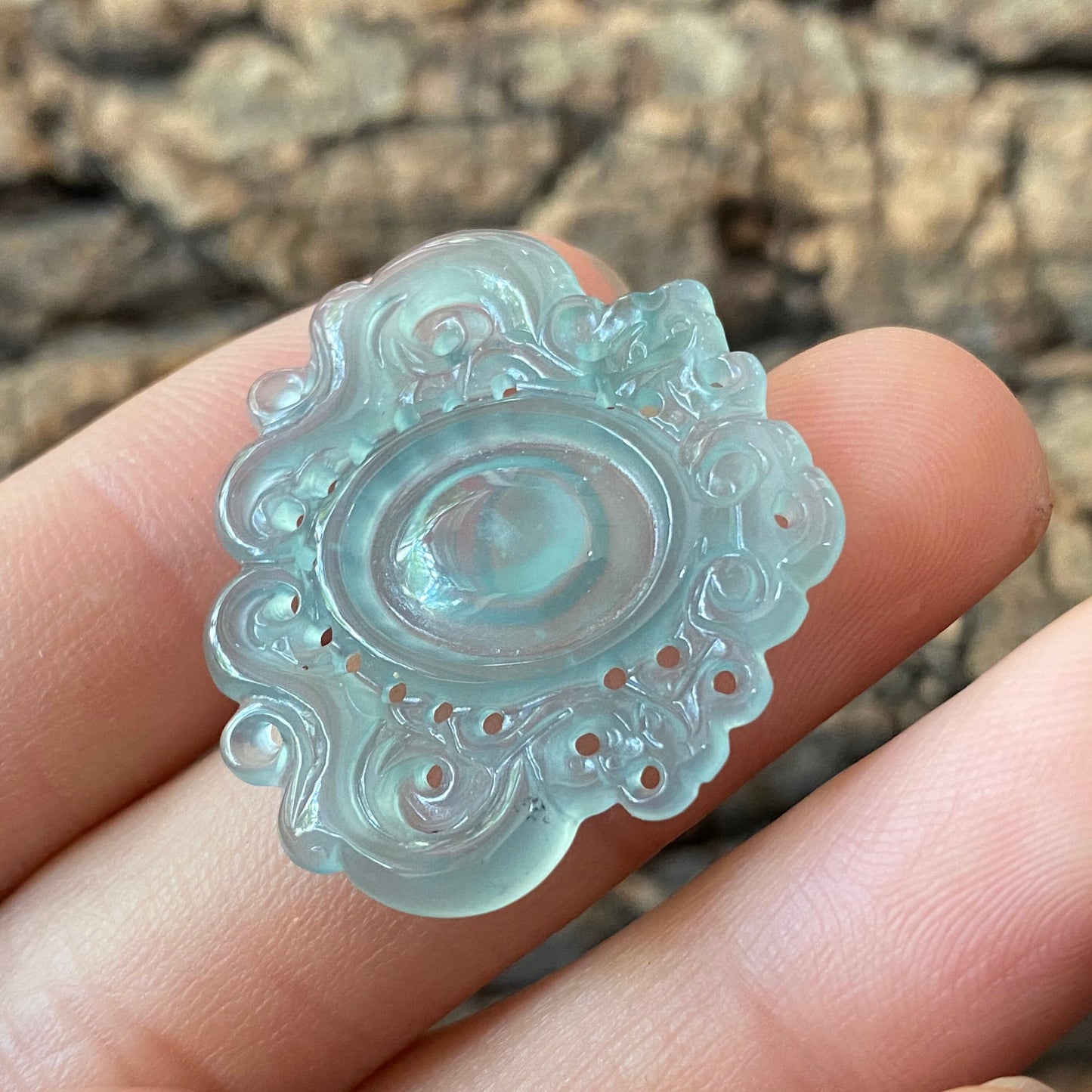 Vintage Dragon style Natural transparent Guatemala Jadeite pendant Grade A Jade Blue gemstone men dragon Guatemalan jadeite pendant