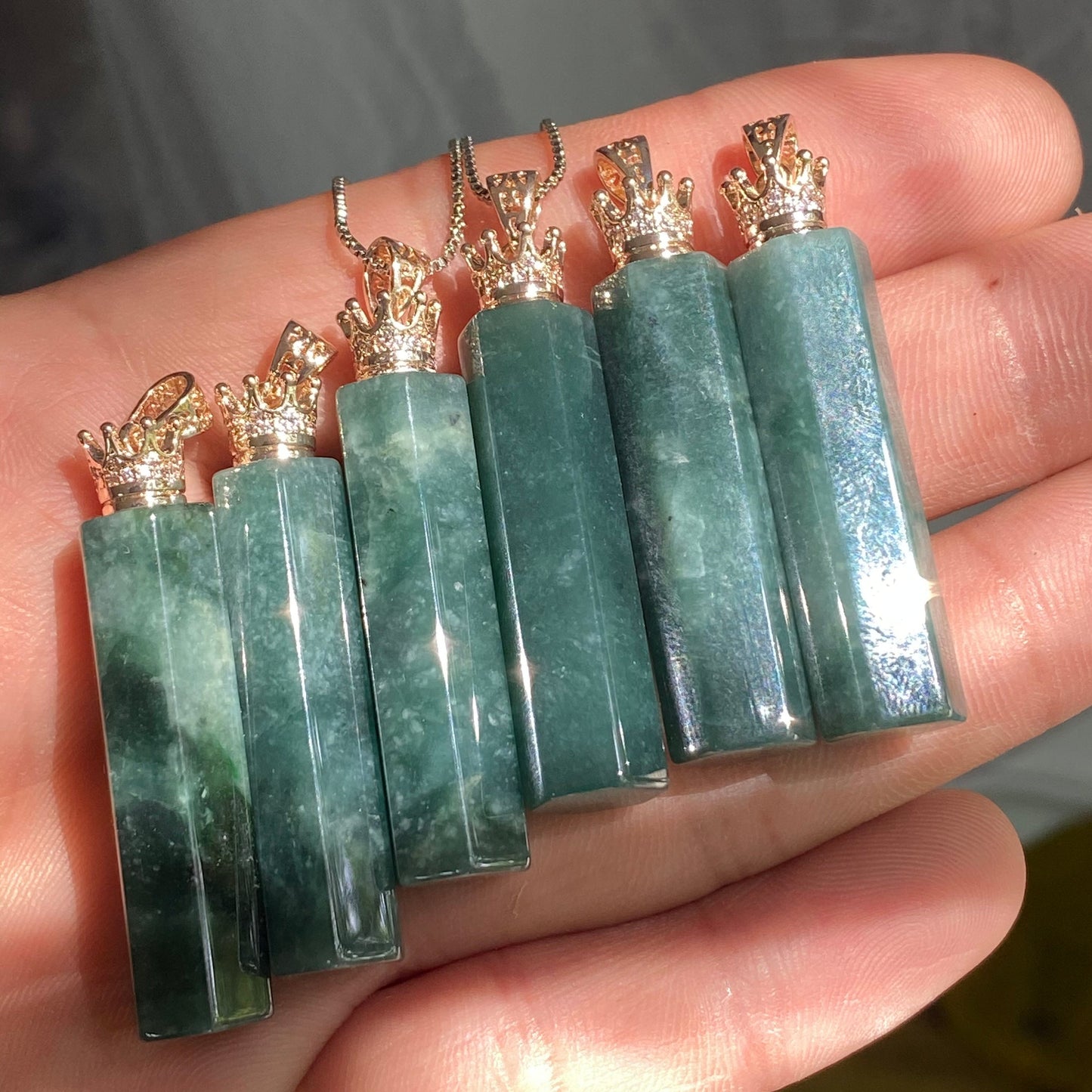 Natürlicher Schneeflocken-blauer Jadeit, guatemaltekischer Jadeit, Burma-Jadeit mit 925er Silber-Anhänger, Güteklasse A, DIY-Halskette, Jade-Geschenk