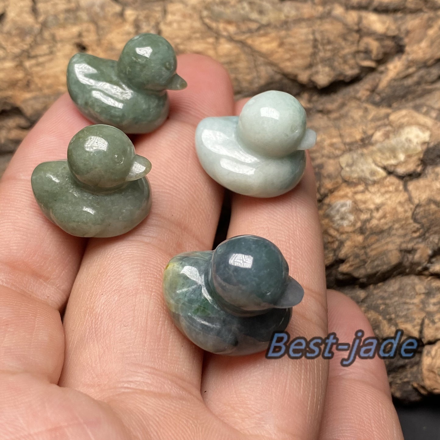 Duck pendant Natural  Grade A Jade  Jadeite 3d cartoon earrings  bead hand Carved Myanmar jade Pendant necklace jade gift