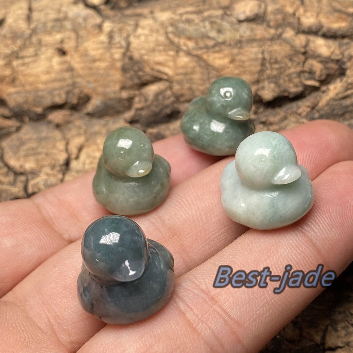 Duck pendant Natural  Grade A Jade  Jadeite 3d cartoon earrings  bead hand Carved Myanmar jade Pendant necklace jade gift