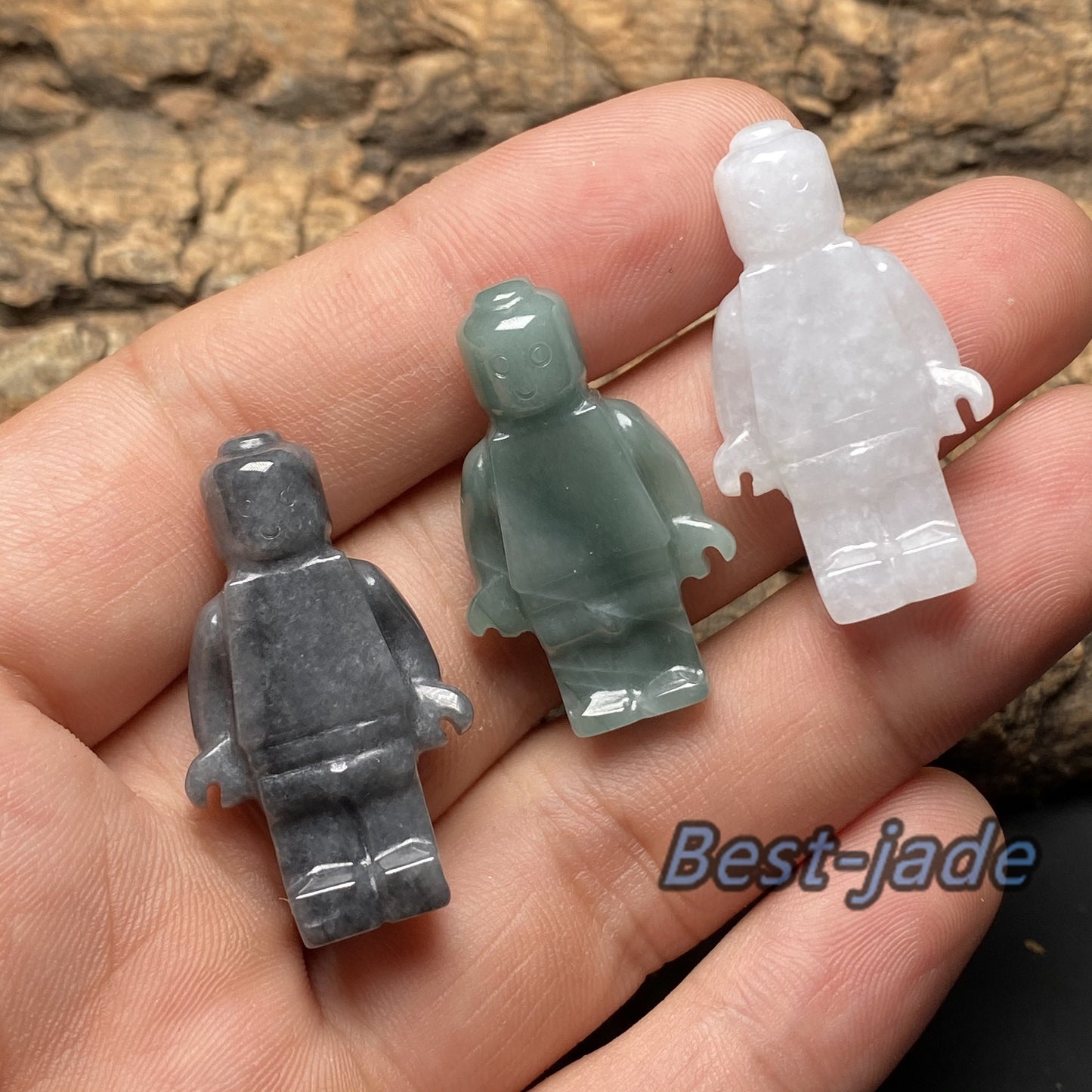 Natural White Black Blue Grade A Jade  Jadeite 3d cartoon earrings  bead hand Carved Myanmar jade Pendant necklace jade gift