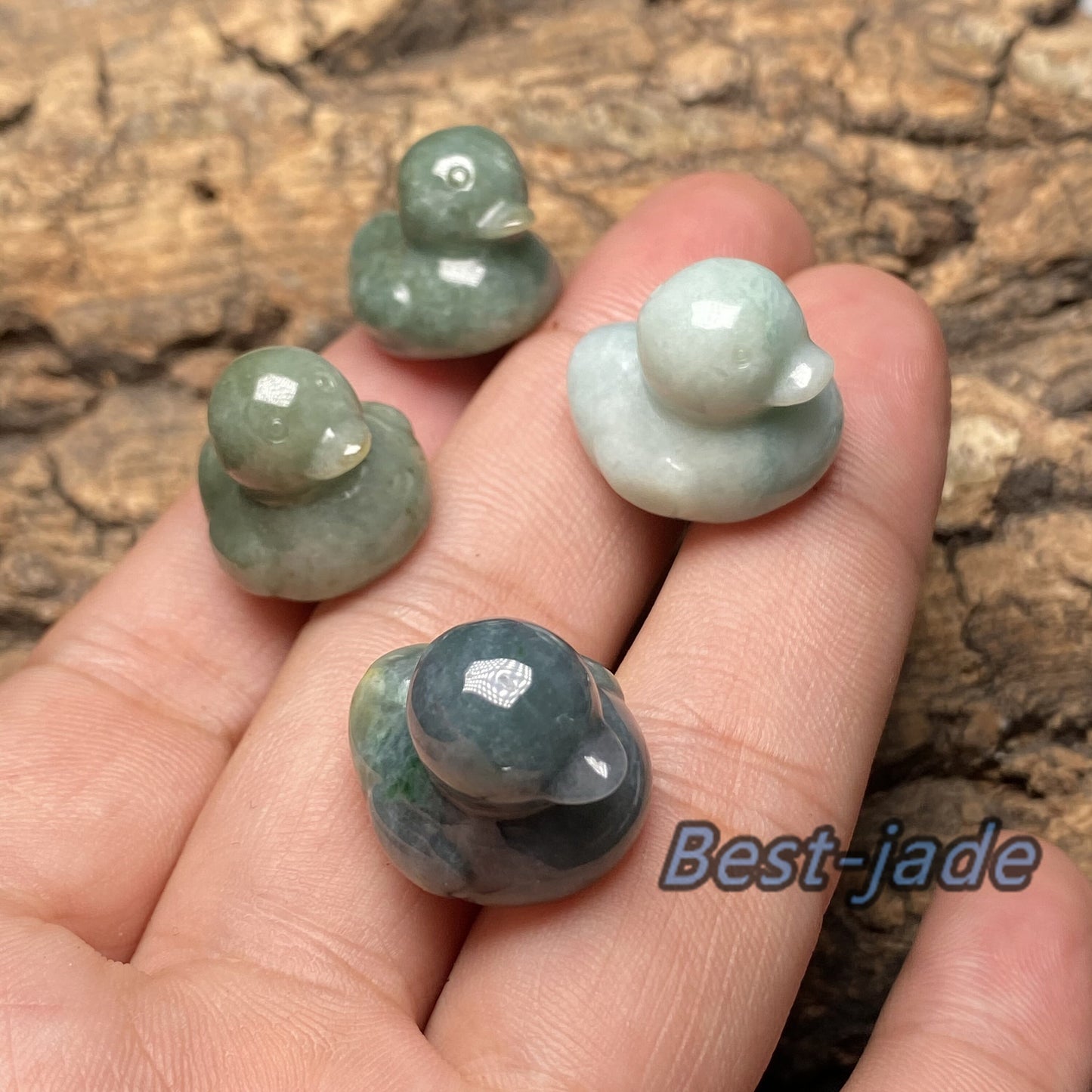 Duck pendant Natural  Grade A Jade  Jadeite 3d cartoon earrings  bead hand Carved Myanmar jade Pendant necklace jade gift