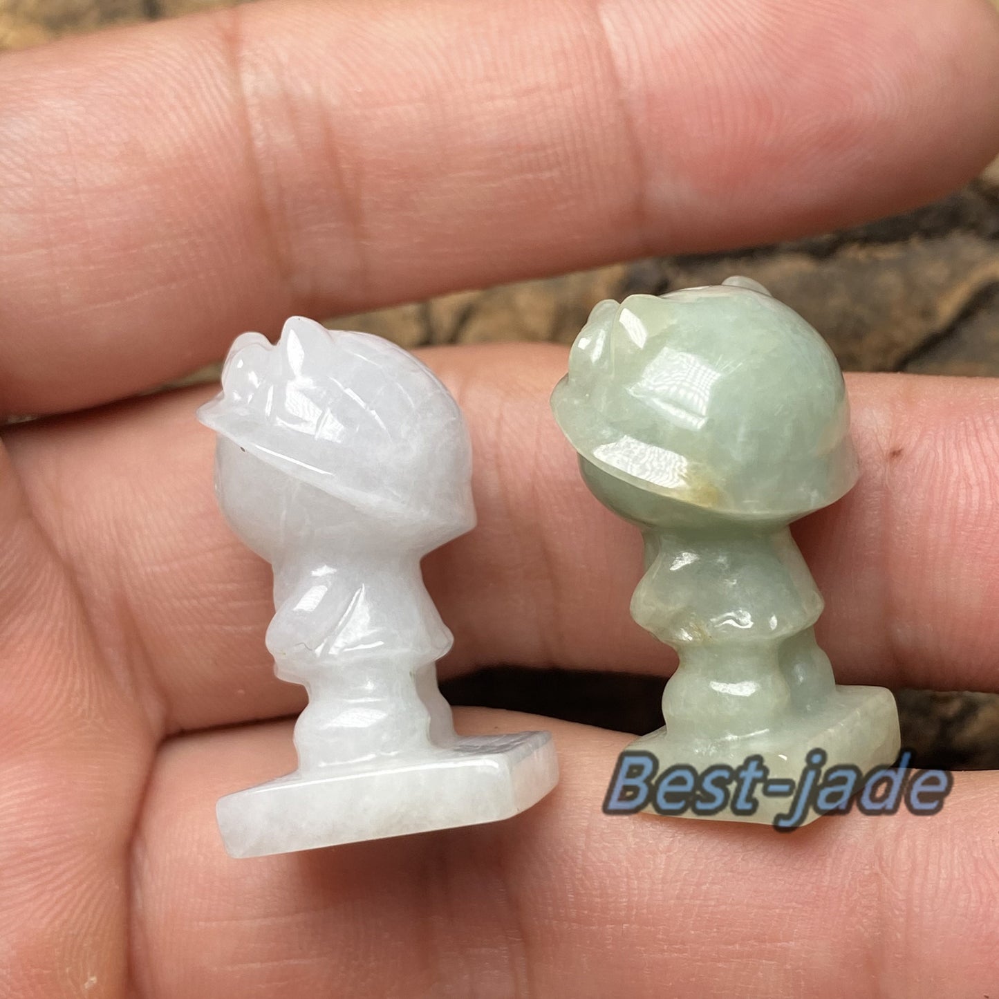 Natural Grade A Jade Hello Cute Kitty Cat 3D pendant Natural Jade ICE Burma Jadeite Beads Cartoon DIY earrings drop gift Anhänger