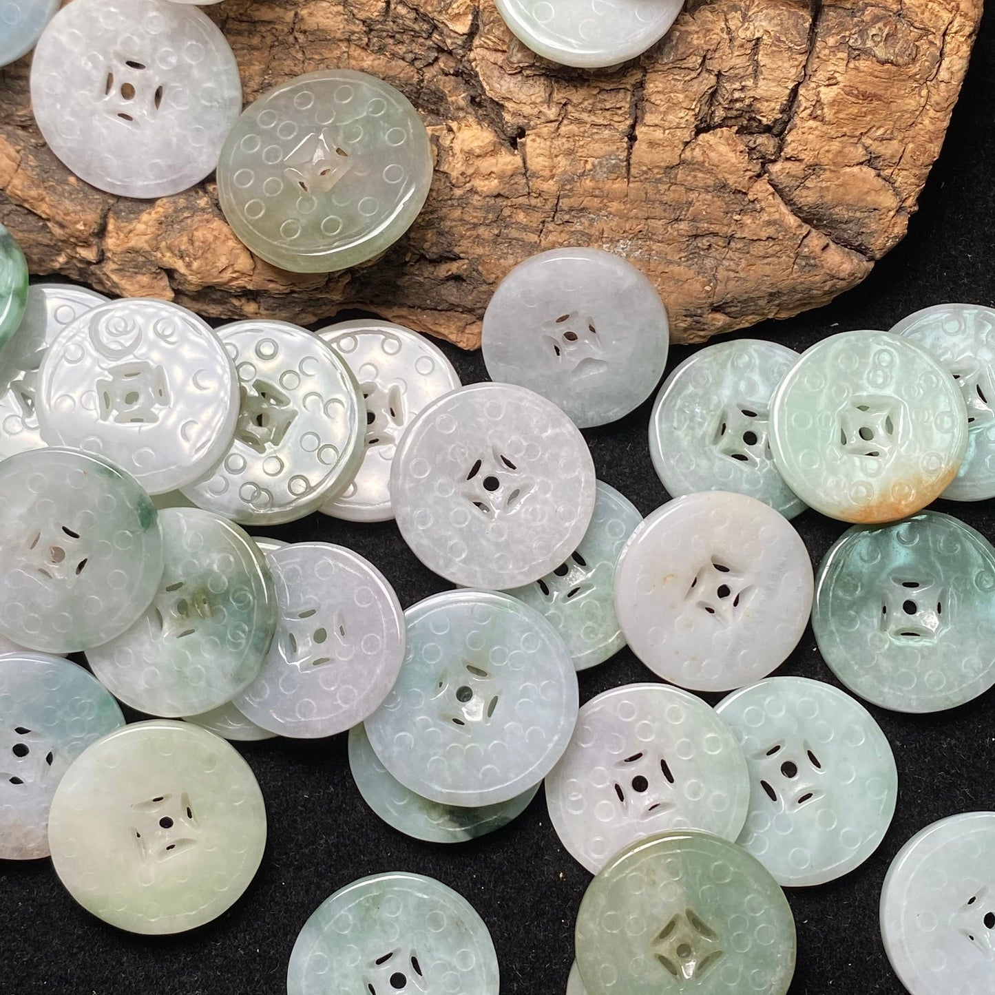 Dress button beads Natural Green Grade A Jade Coin Burma Jadeite Roundness Beads DIY necklace earrings baby gift