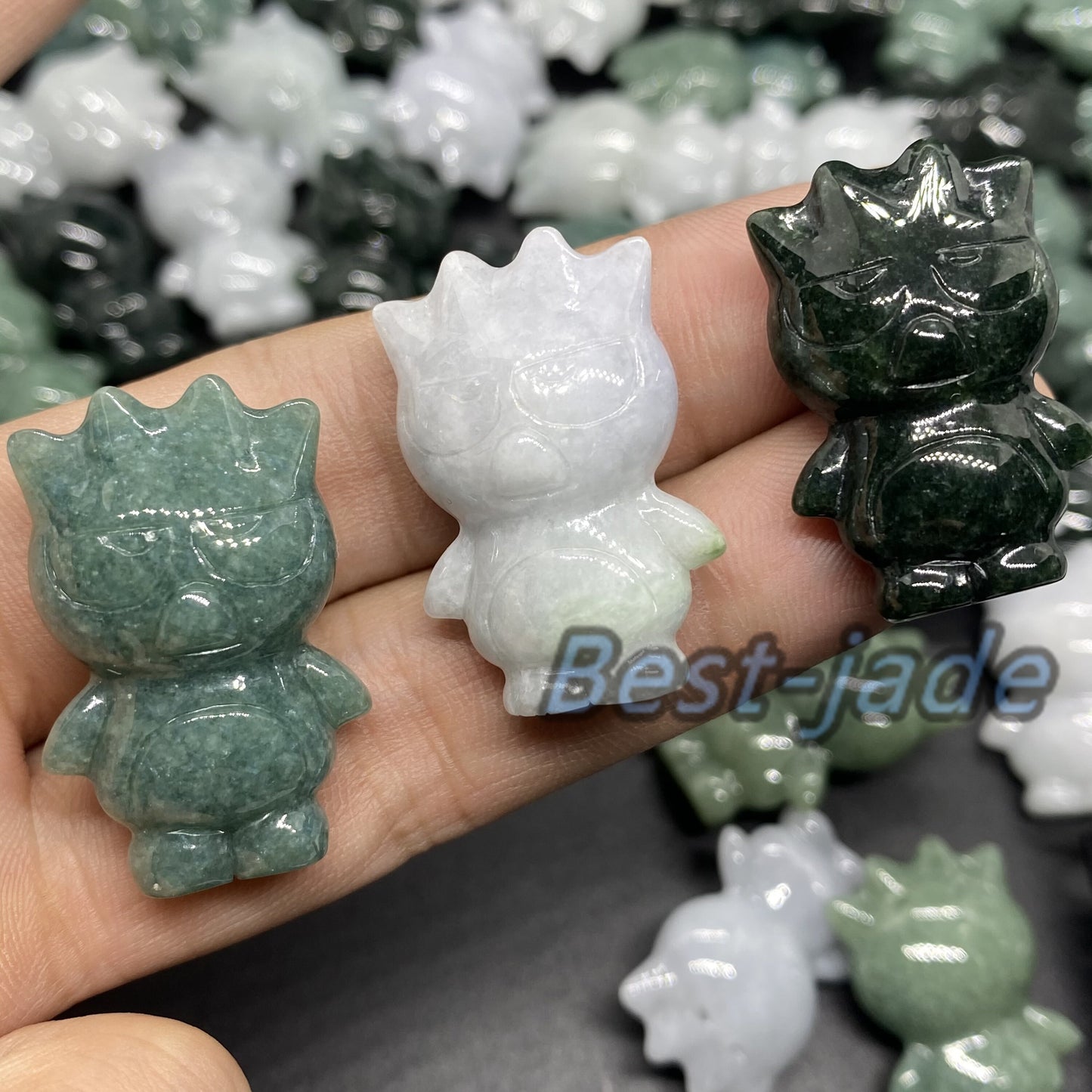 4 Farben 3D Pinguin Anhänger Natur Grün Grade A Jade Burma Jadeit Cartoon Perlen Ohrringe blaue Jade Weihnachtsgeschenk Jade Geschenk