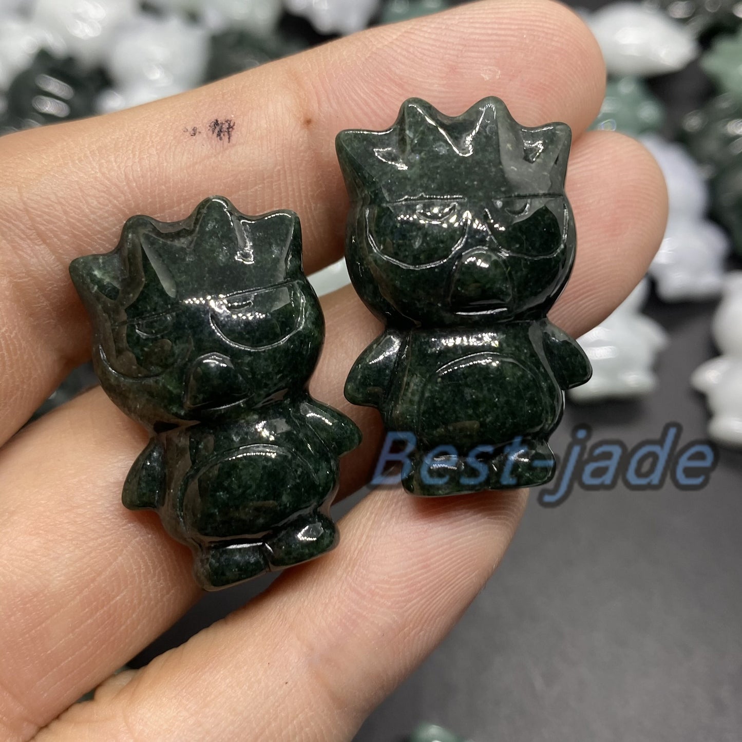 4 Farben 3D Pinguin Anhänger Natur Grün Grade A Jade Burma Jadeit Cartoon Perlen Ohrringe blaue Jade Weihnachtsgeschenk Jade Geschenk