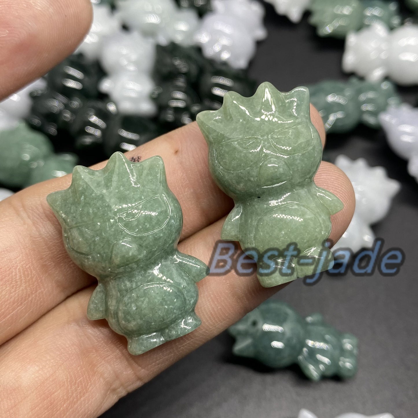 4 Farben 3D Pinguin Anhänger Natur Grün Grade A Jade Burma Jadeit Cartoon Perlen Ohrringe blaue Jade Weihnachtsgeschenk Jade Geschenk