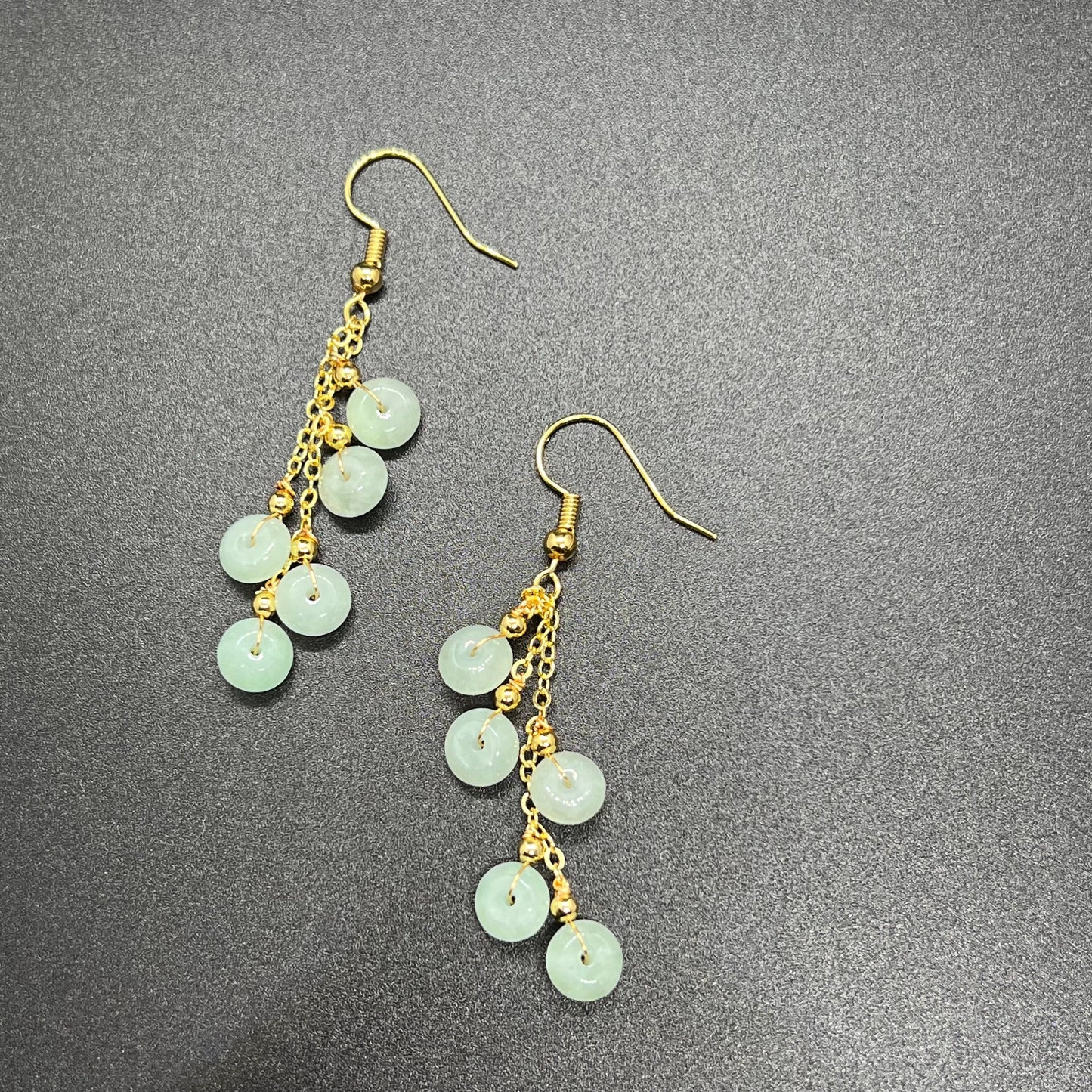 Natural jadeite Transparent eardrop jade Earrings with gold plated bail Burma Jade Grade A jade earbob jade loose beads Jewelry gift for her