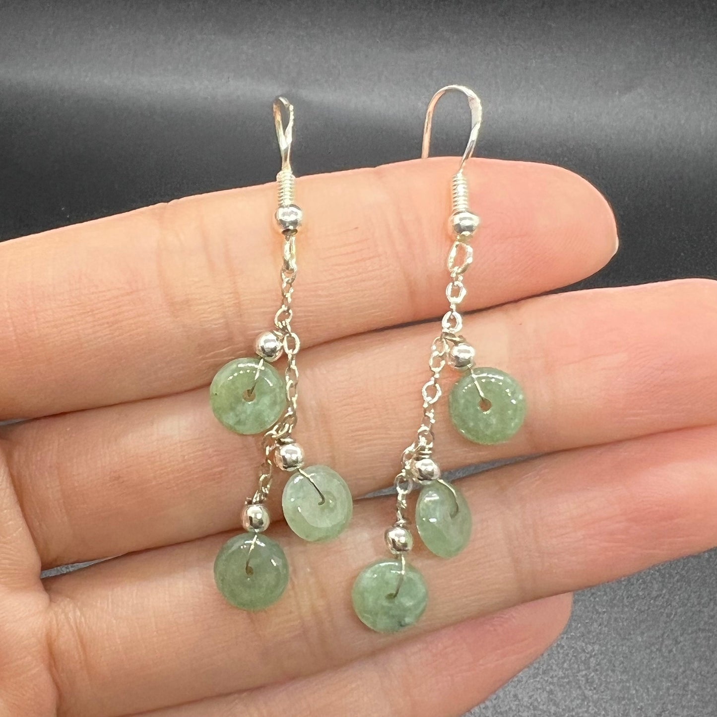 Natural jadeite Transparent eardrop jade Earrings with gold plated bail Burma Jade Grade A jade earbob jade loose beads Jewelry gift for her